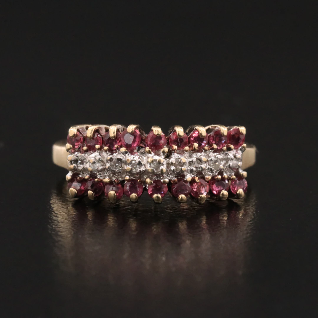 10K Ruby and Diamond Ring
