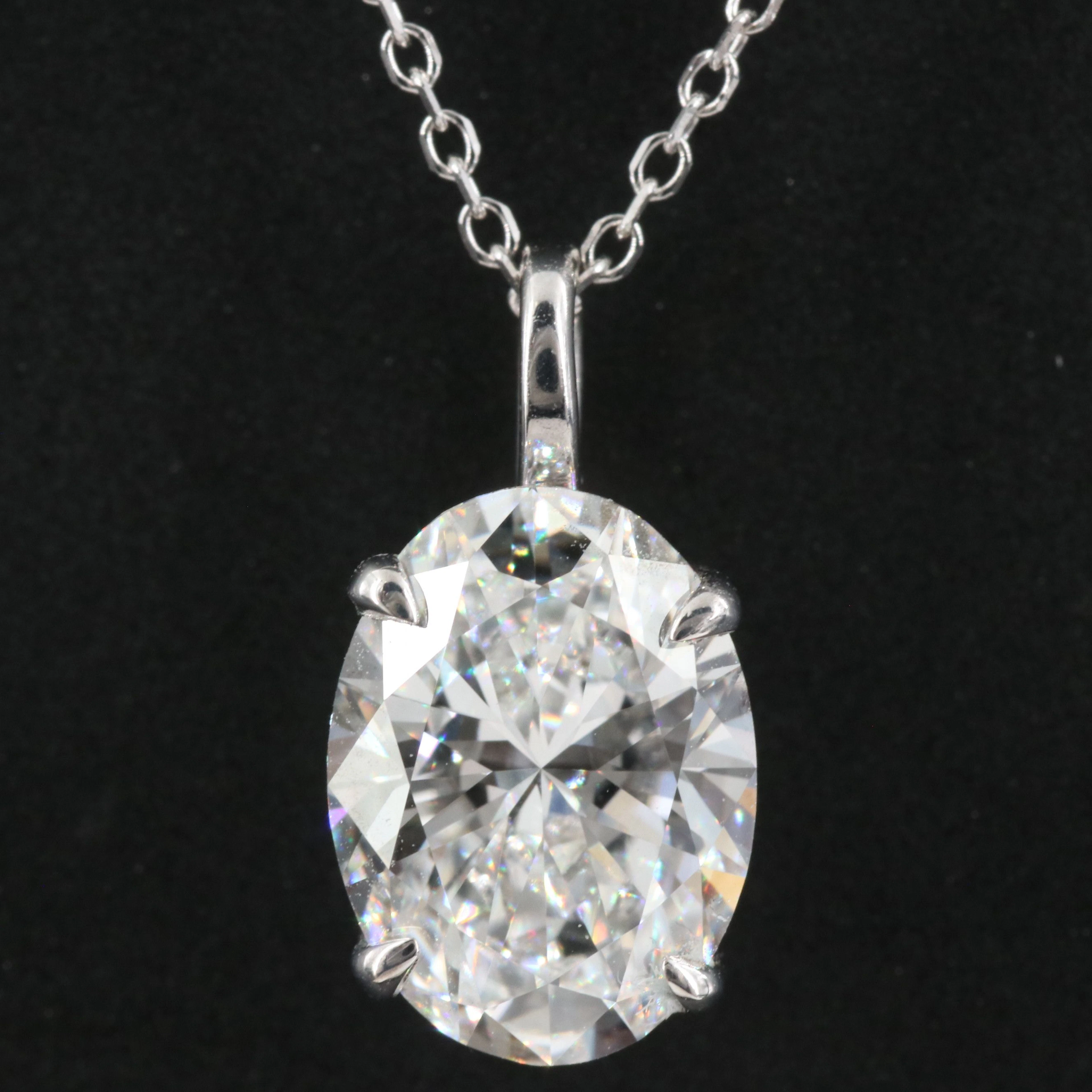 14K 1.99 CT Lab Grown Diamond Pendant Necklace with IGI Report