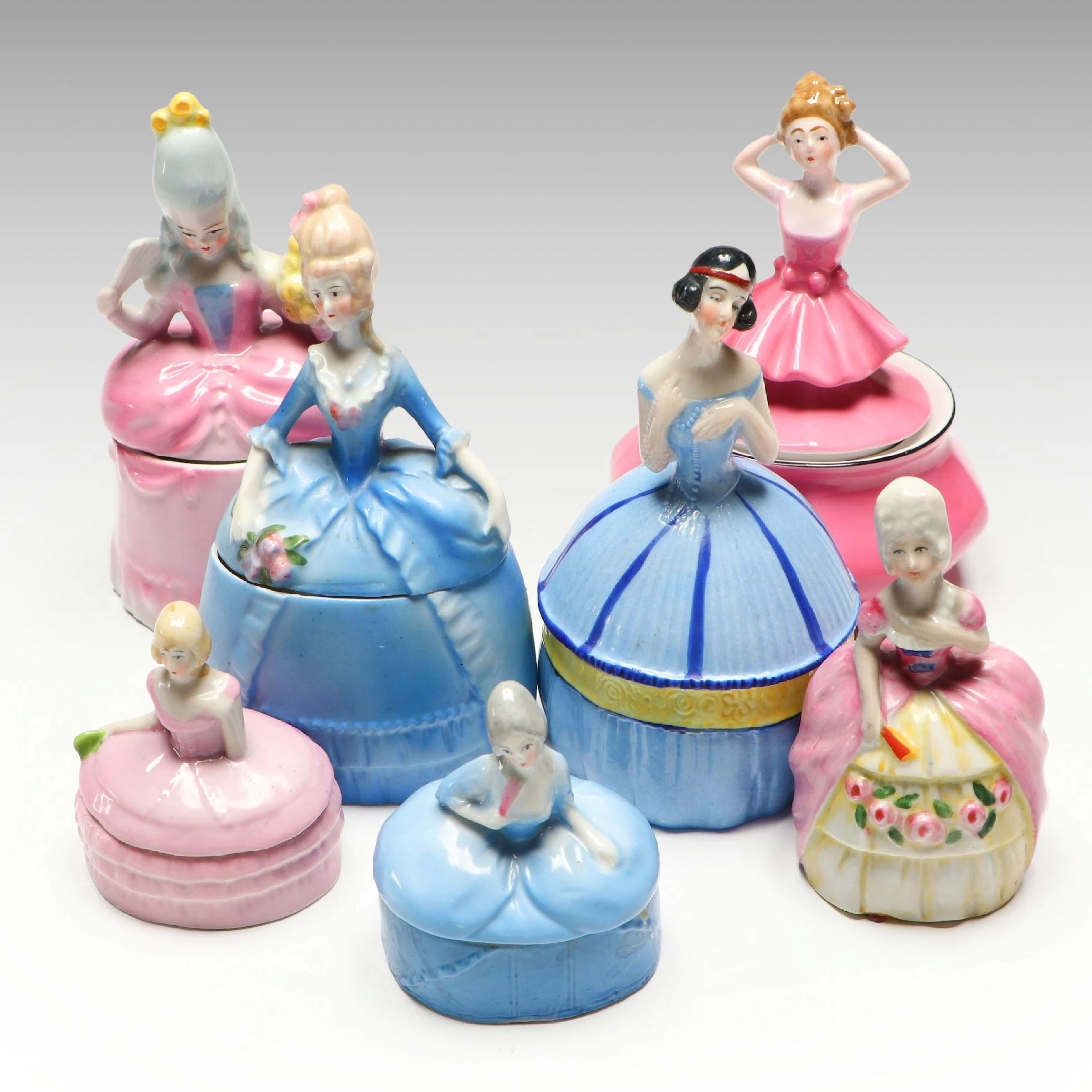 Madame Pompadour "Dresser Doll" and More German Porcelain Powder Jars