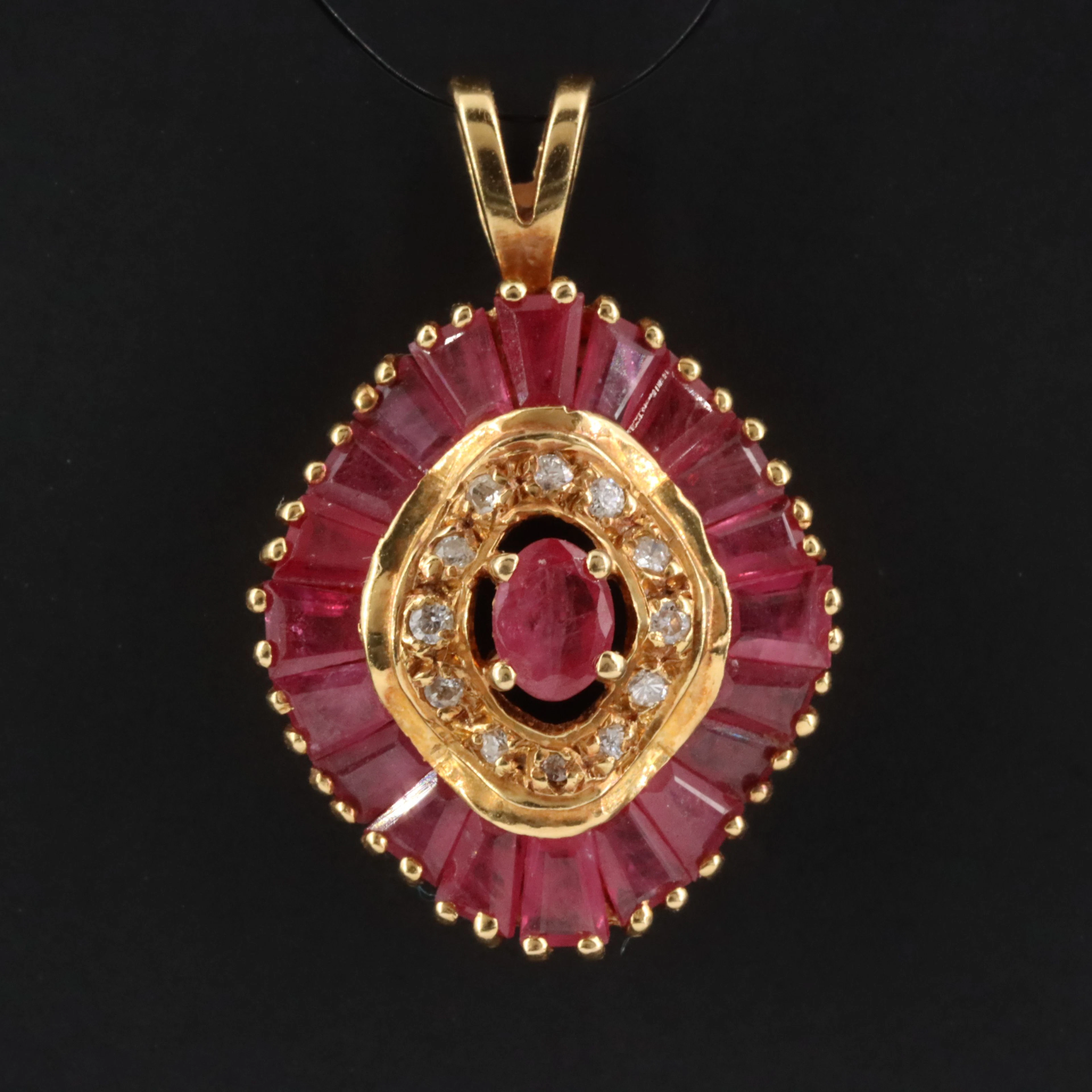 18K Ruby and Diamond Ballerina Pendant