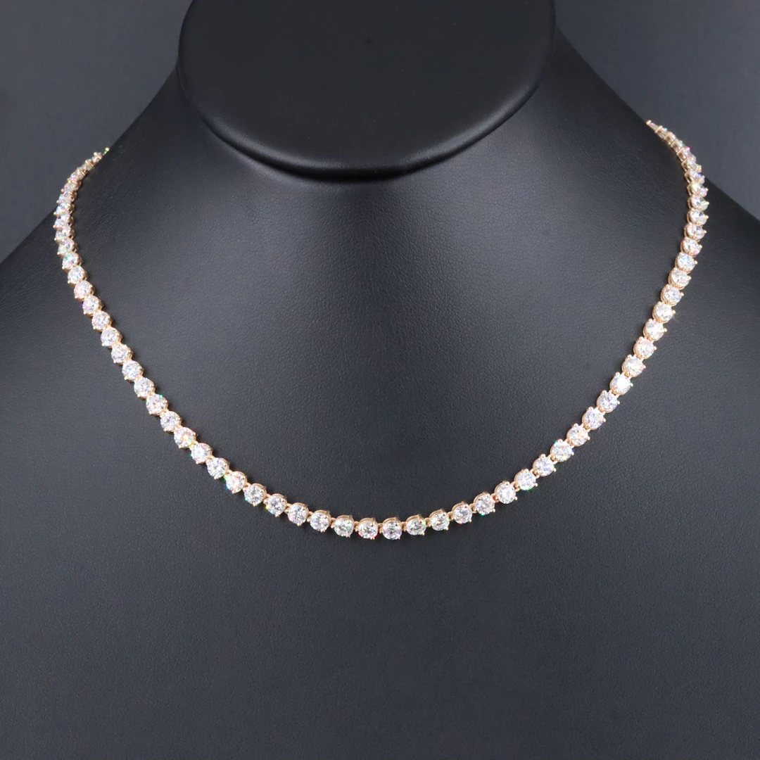 14K 16.79 CTW Lab Grown Diamond Rivière Necklace with IGI Jewelry Report