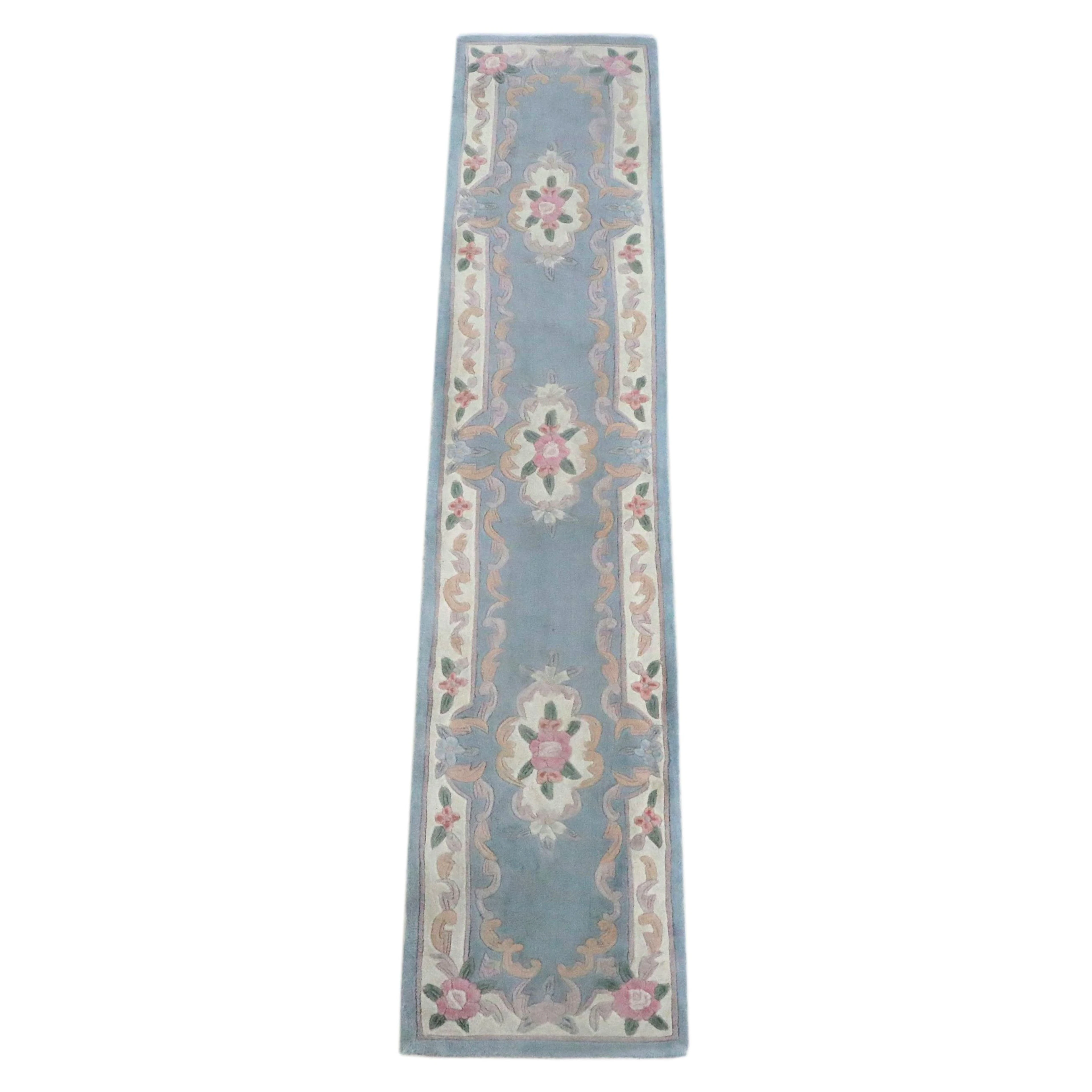 2'3 x 11' Hand-Tufted Carved Chinese Peking Carpet Runner