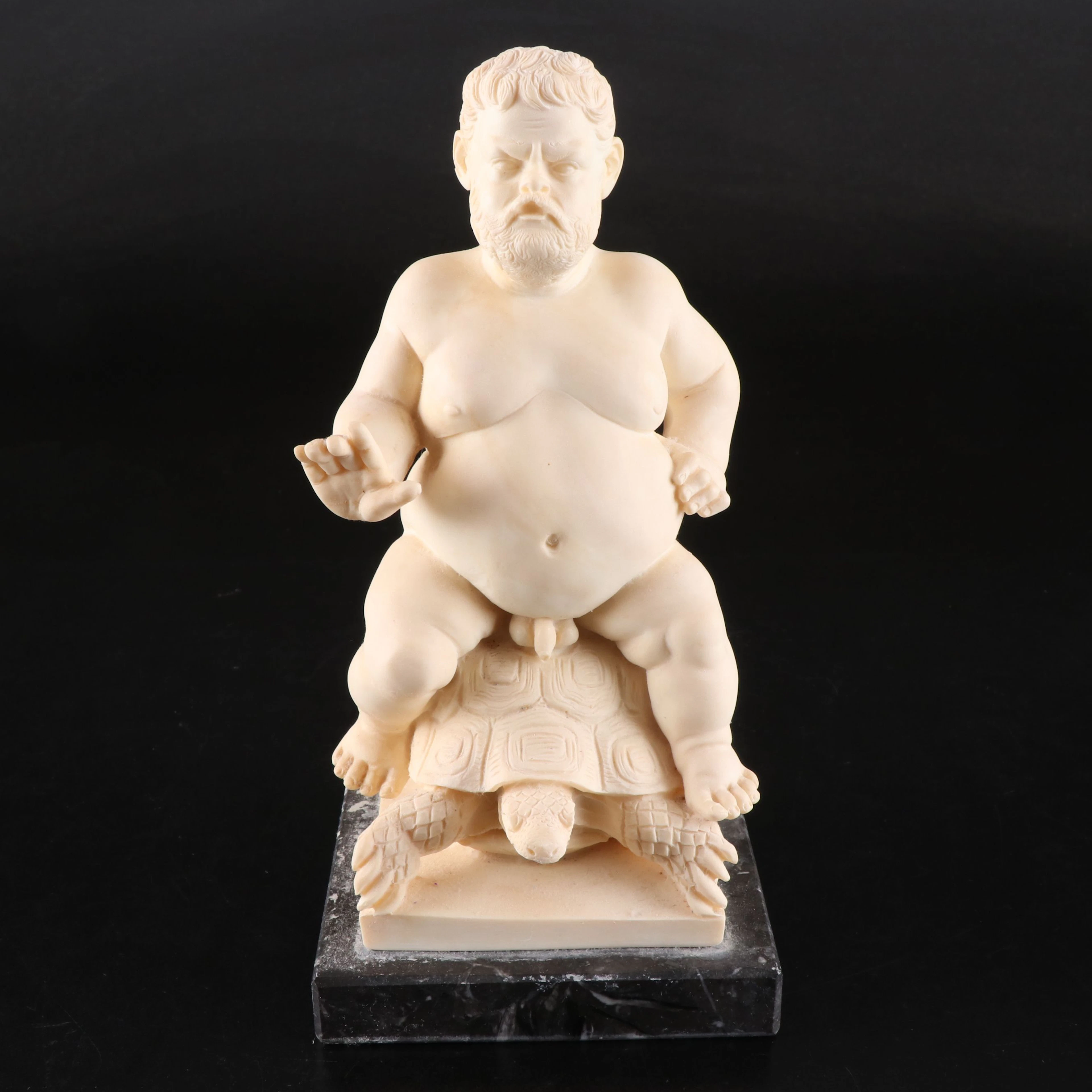 Ginori Ruggeri After "Fontana del Bacchino" Resin Sculpture on Marble Base