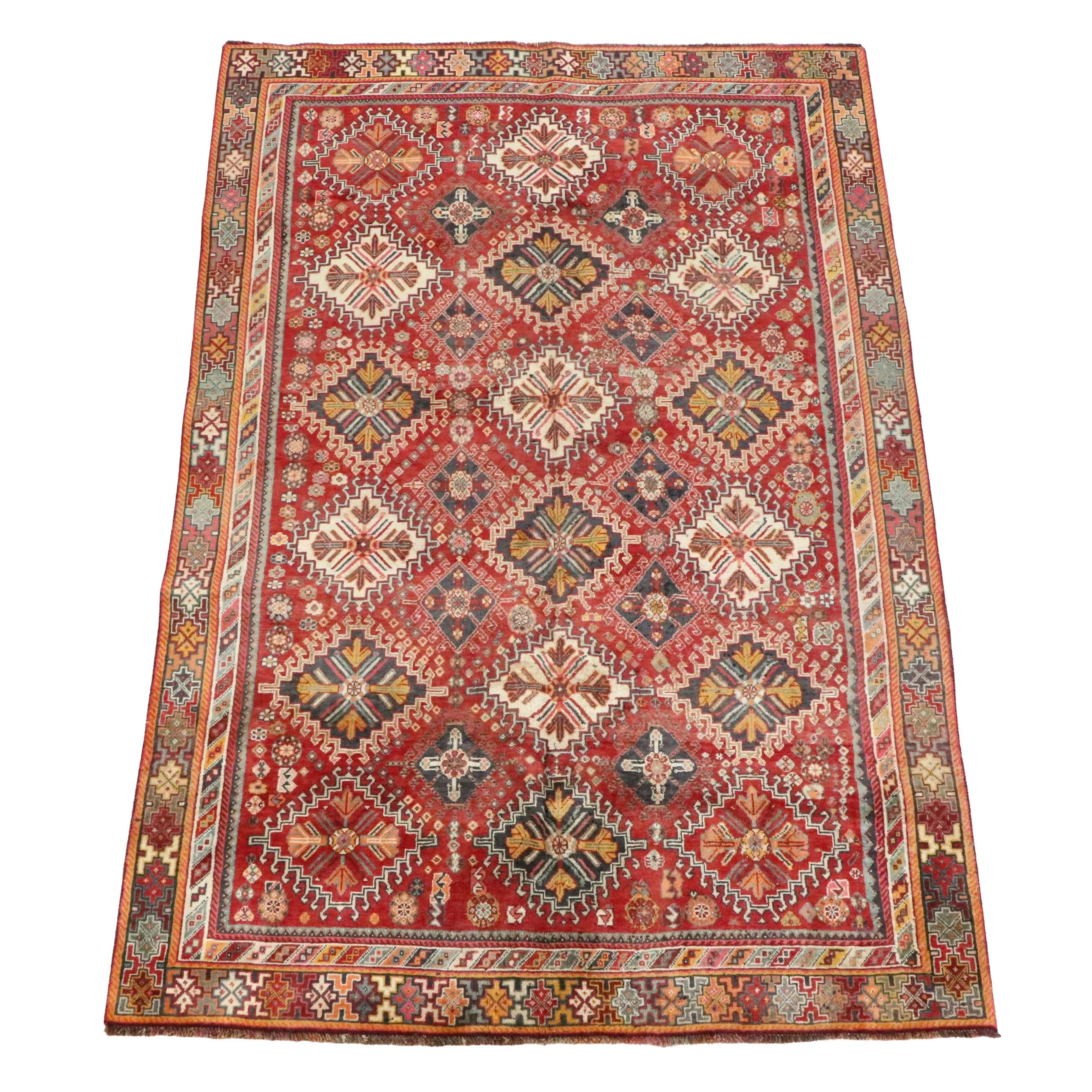 6'1 x 9'4 Hand-Knotted Persian Qashqai Area Rug