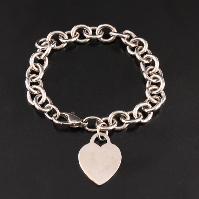 Tiffany & Co. Sterling Heart Tag Bracelet