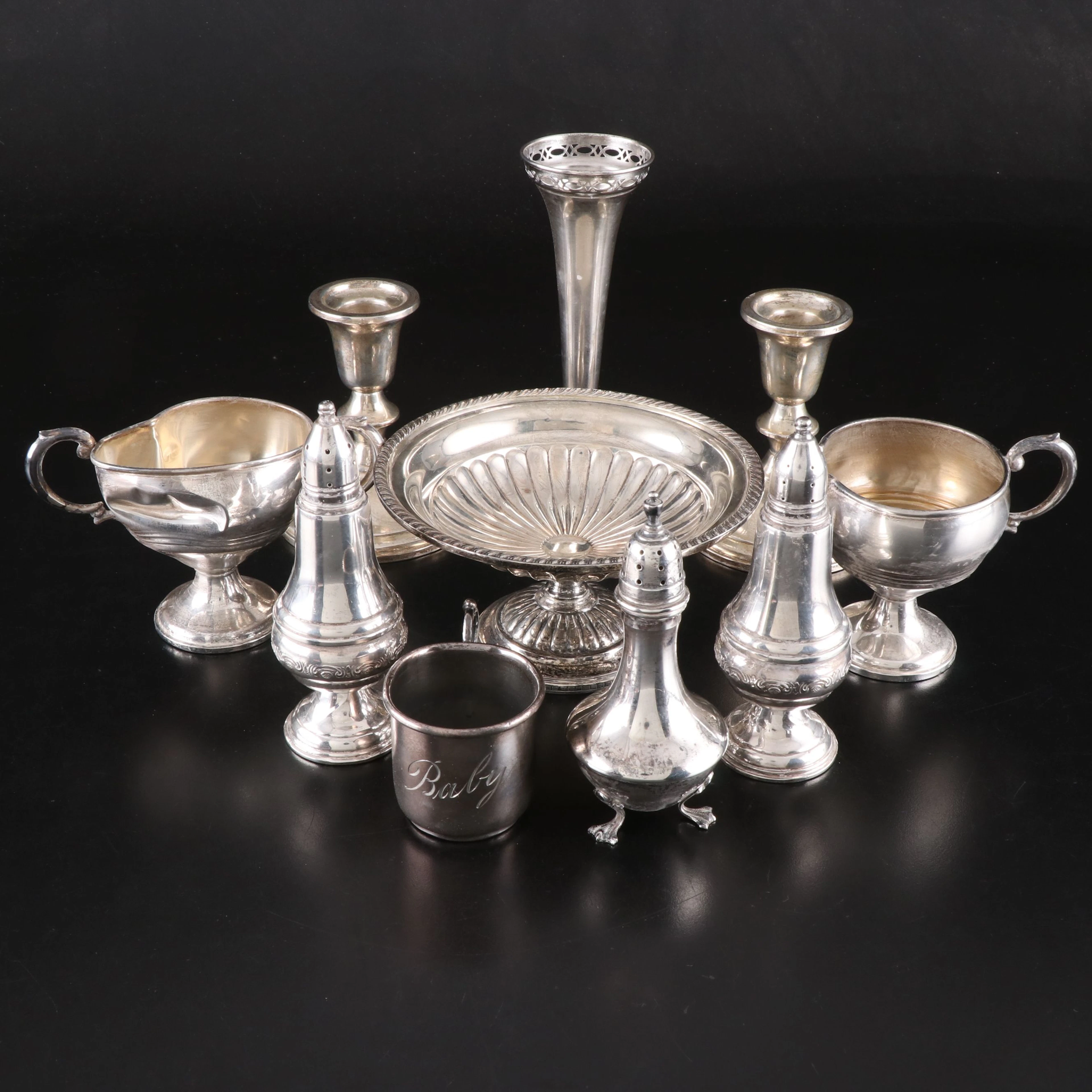 Webster Sterling Silver Compote with Reed & Barton Bud Vase and More