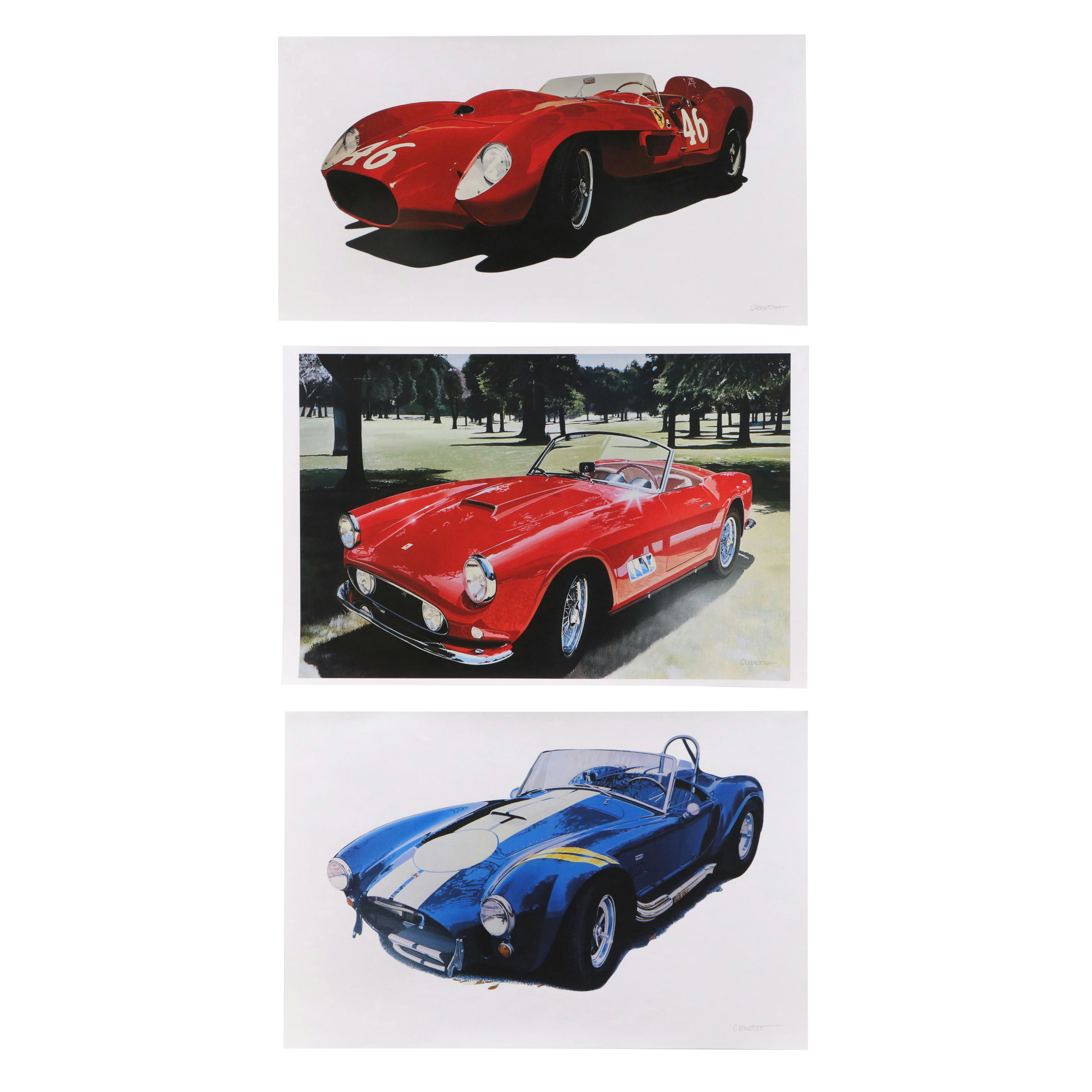 Set of Harold James Cleworth Automotive Digital Prints, 21st Century