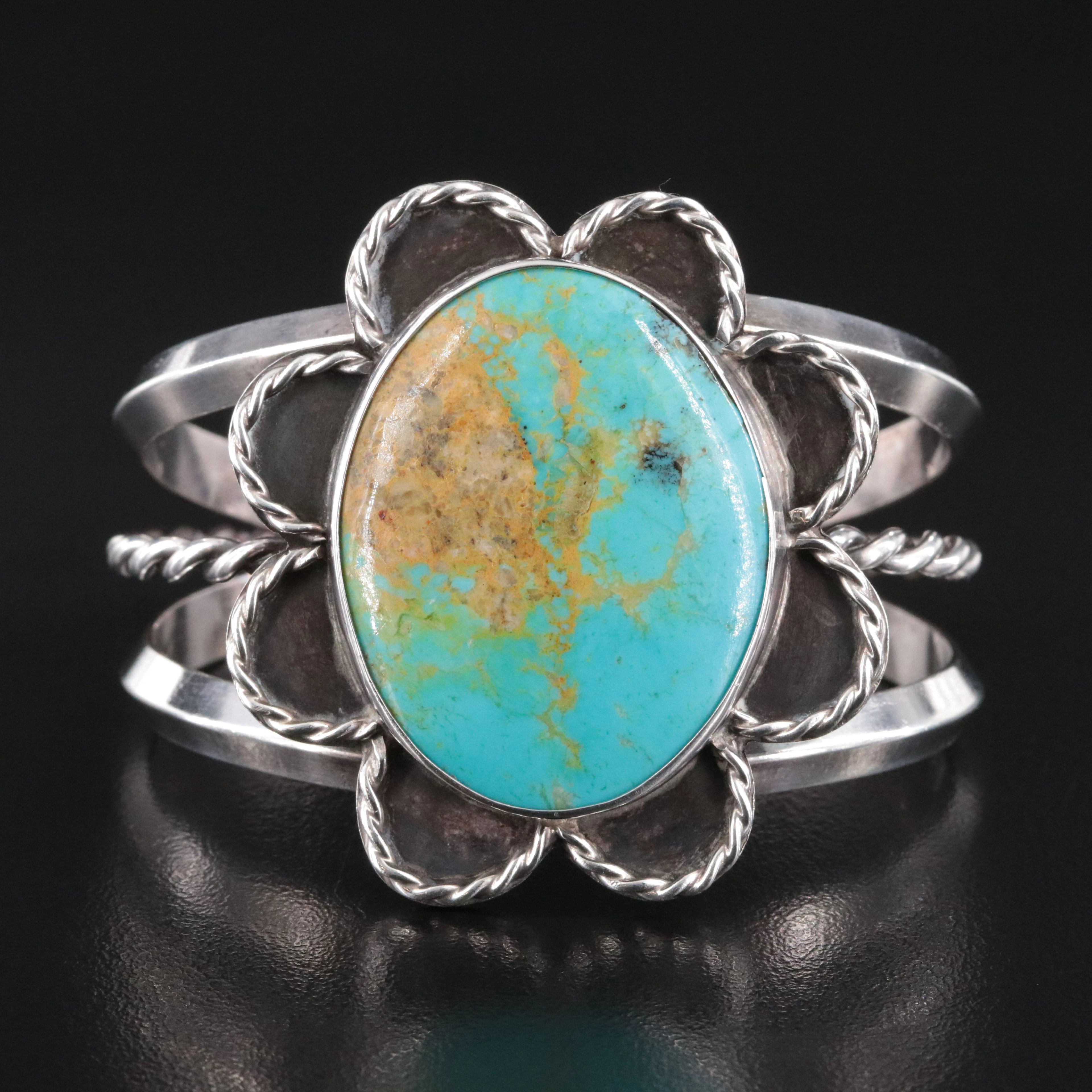 Southwestern Sterling Turquoise Cuff