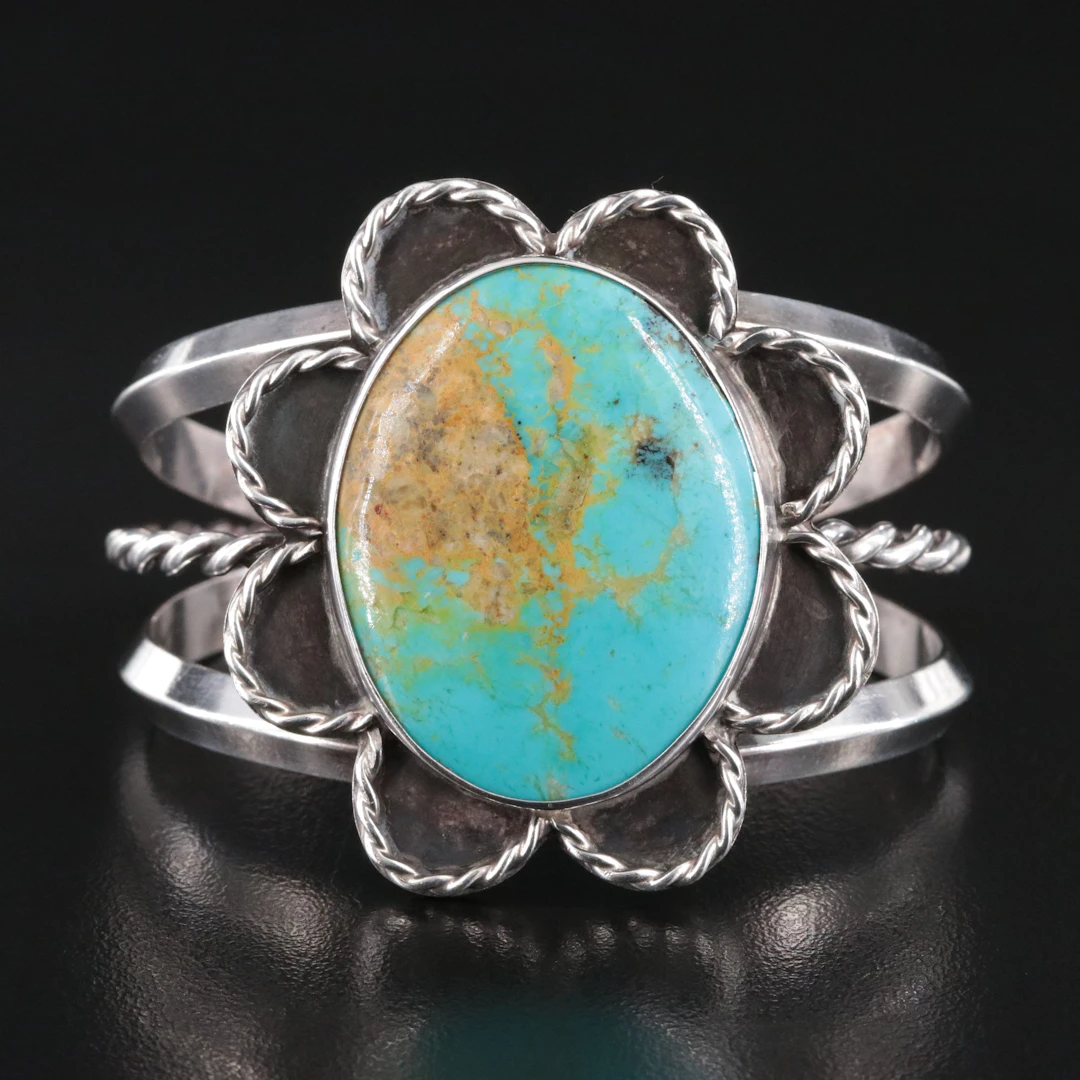 Southwestern Sterling Turquoise Cuff