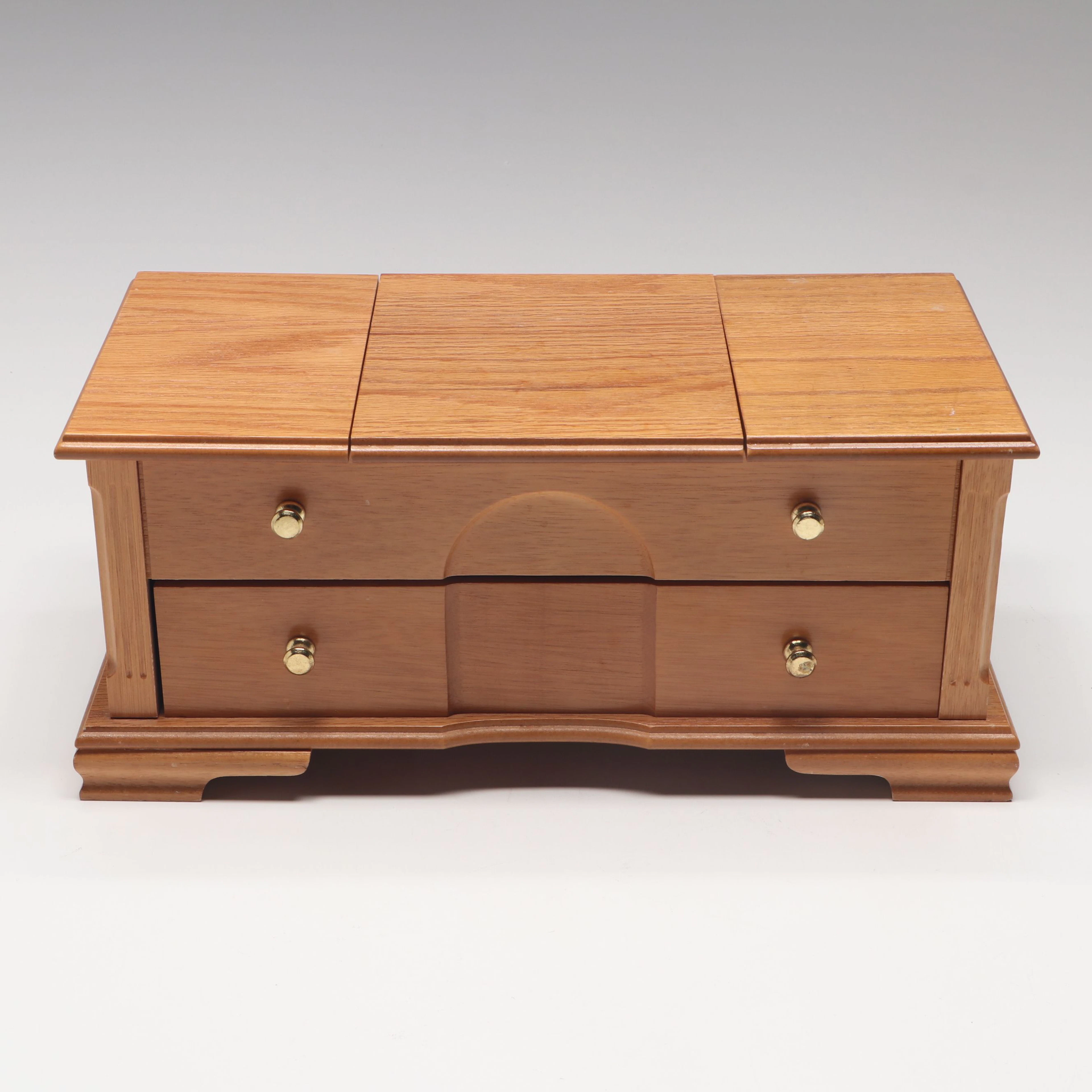 Wooden Jewelry Box with Anne Klein Watches and More Jewelry