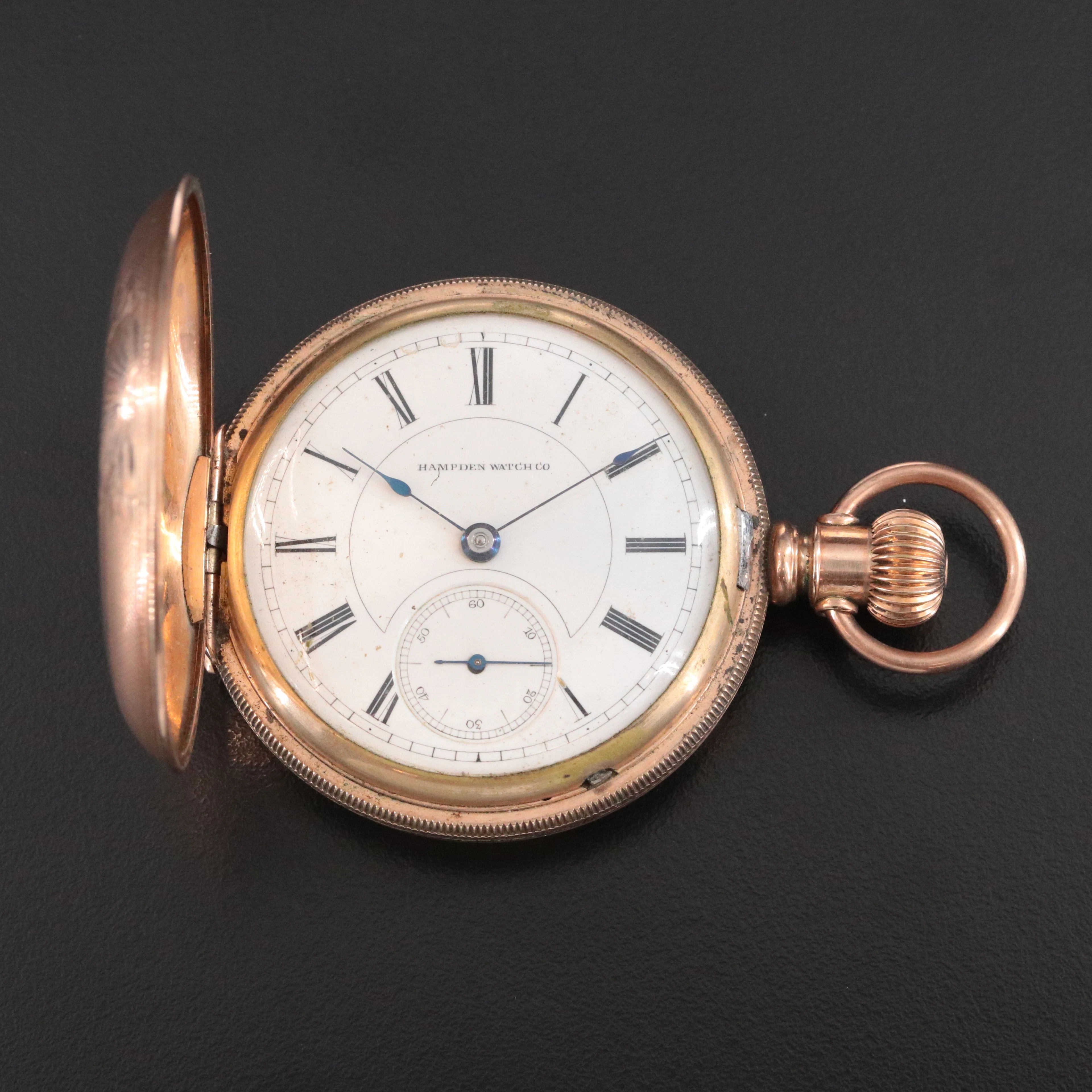Hampden Watch Co. Gold Filled Hunting Case Pocket Watch