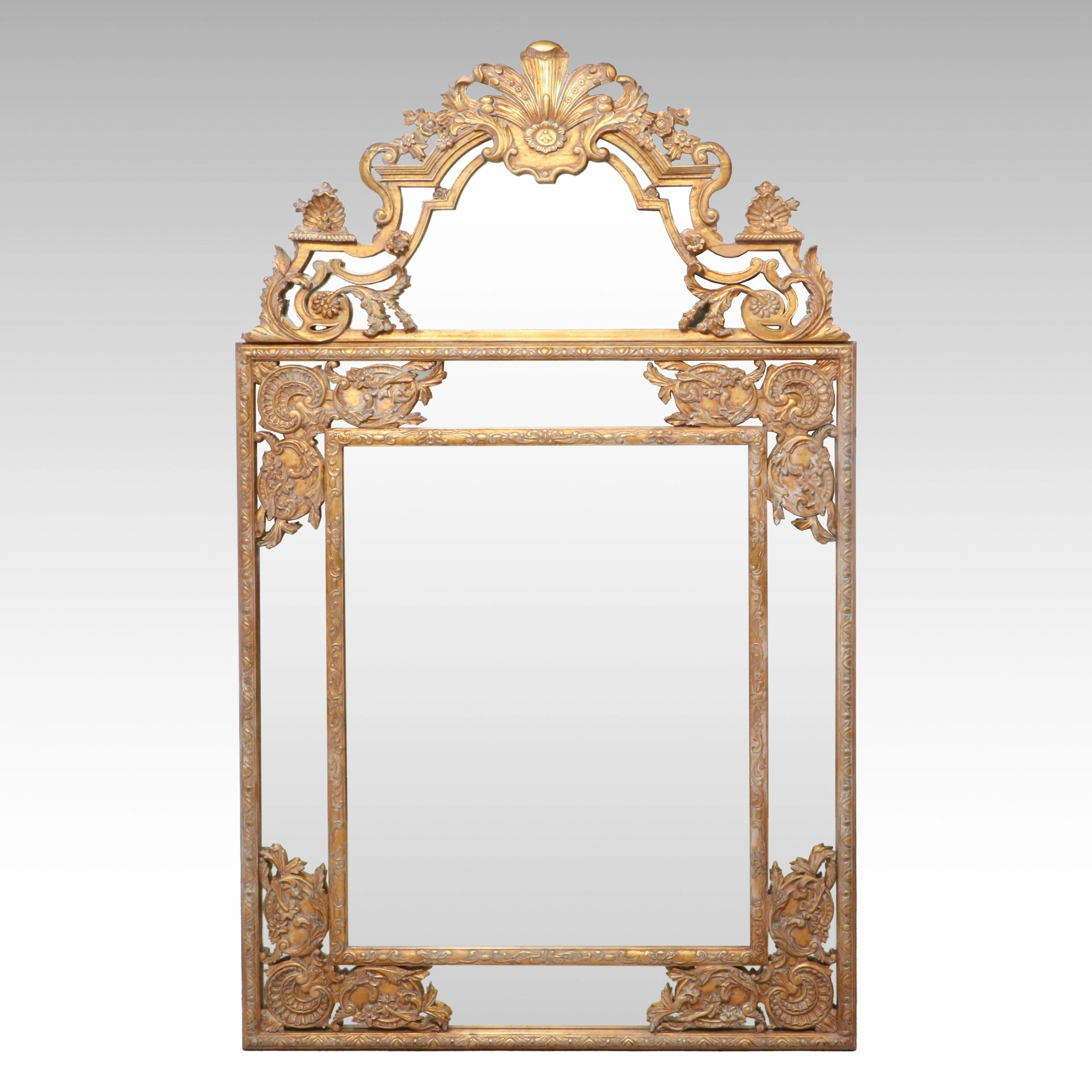 French Louis XIV Style Gilt Finished Wall Mirror