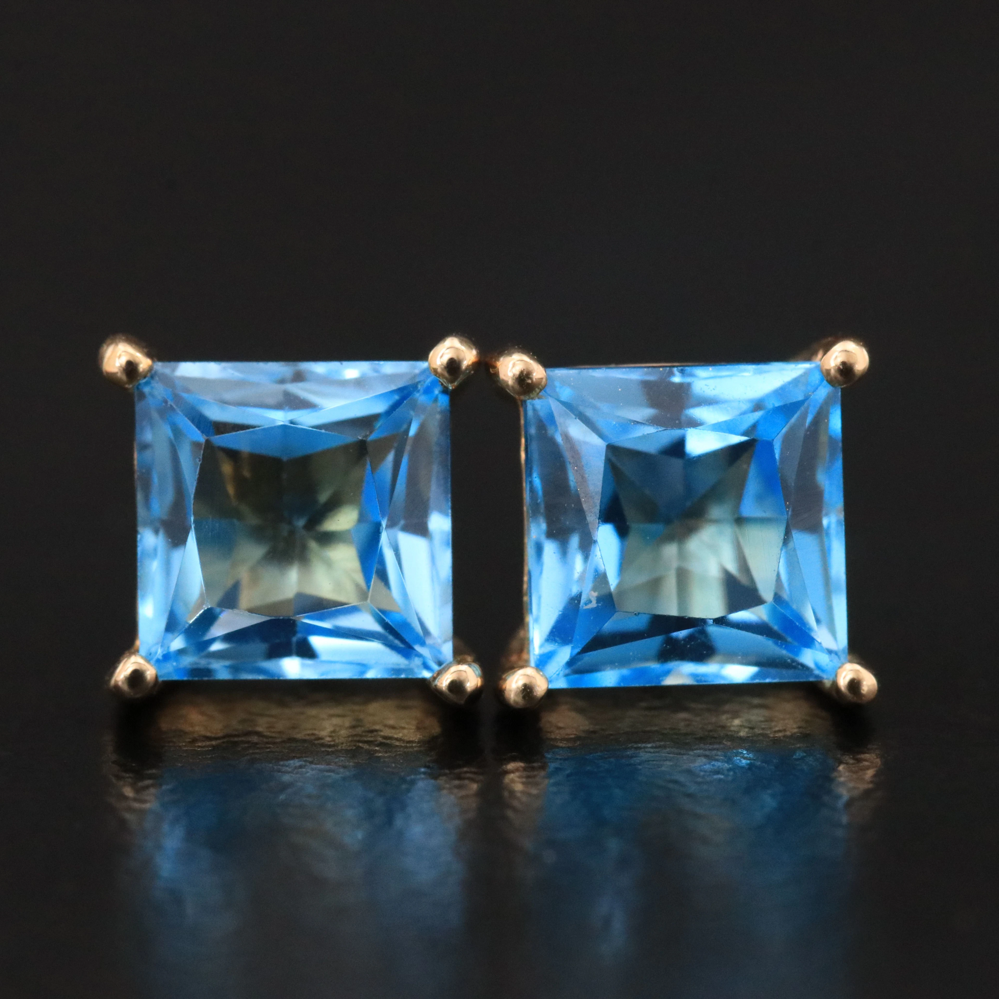 14K Topaz Stud Earrings