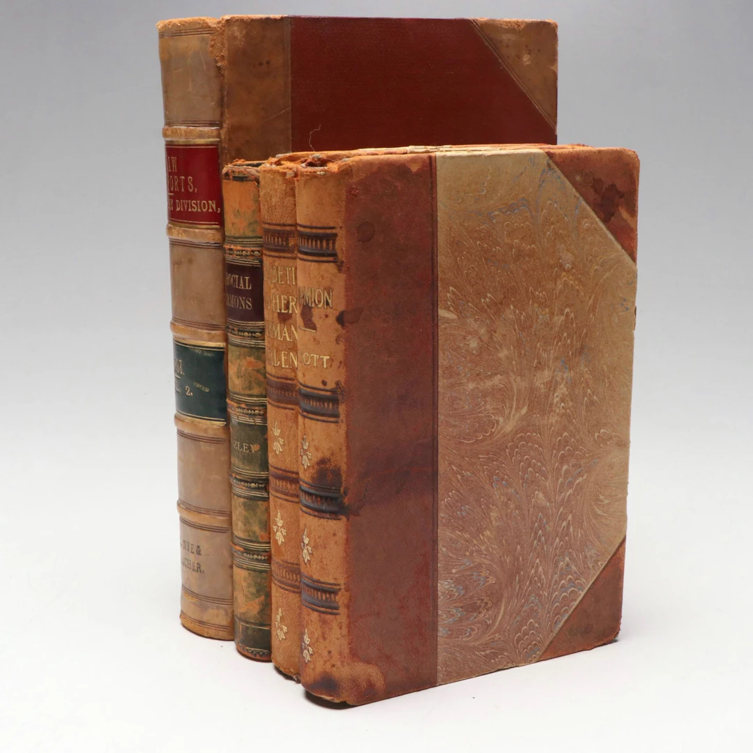 Leather Bound "Marmion" by Sir Walter Scott and More Books
