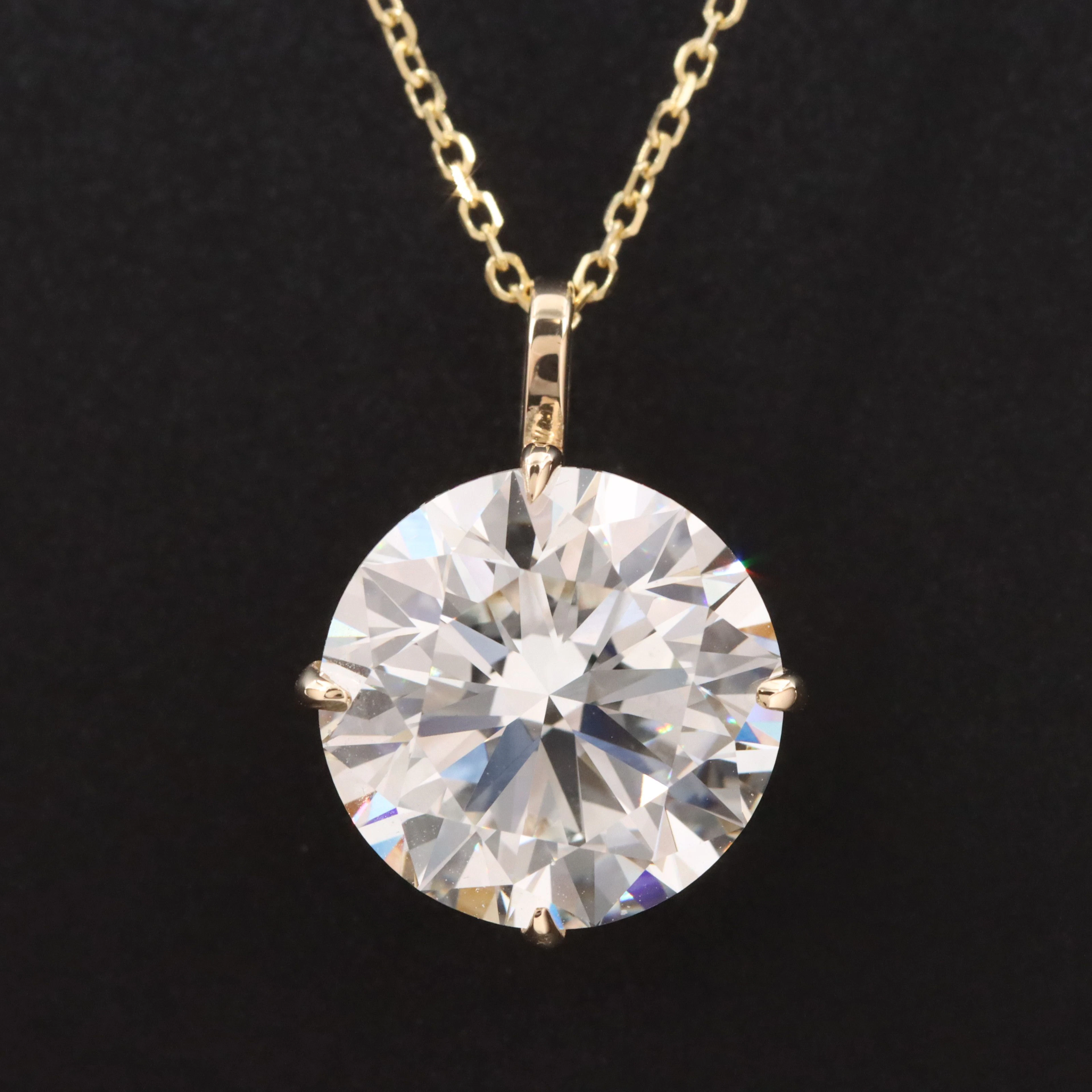 14K 4.97 CT Lab Grown Diamond Solitaire Pendant Necklace with IGI Report