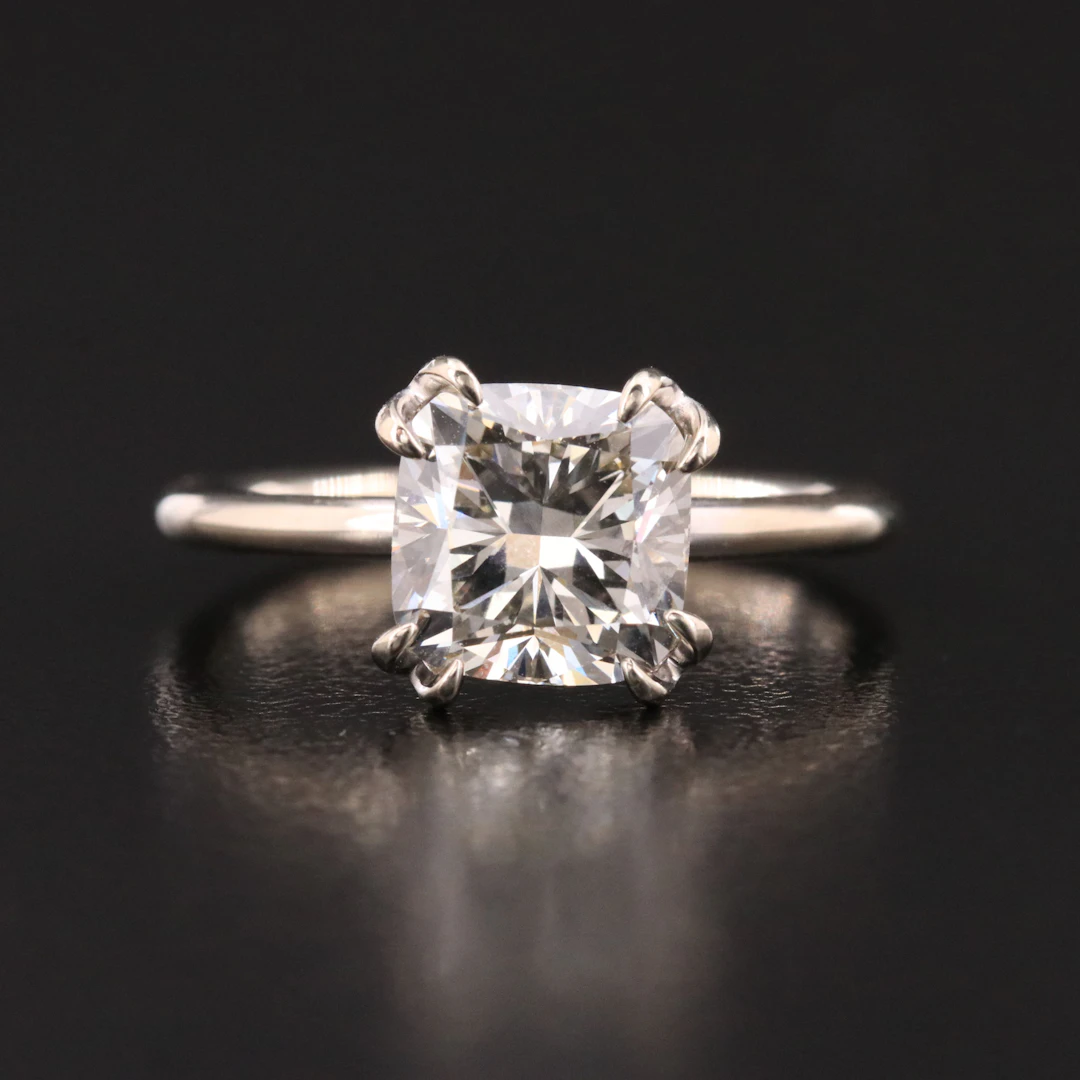 14K 2.08 CT Lab Grown Diamond Solitaire Ring with IGI Jewelry Report