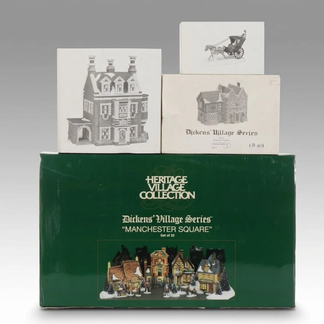 Dept. 56 Dickens Village "Manchester Square" & More Christmas Village Houses