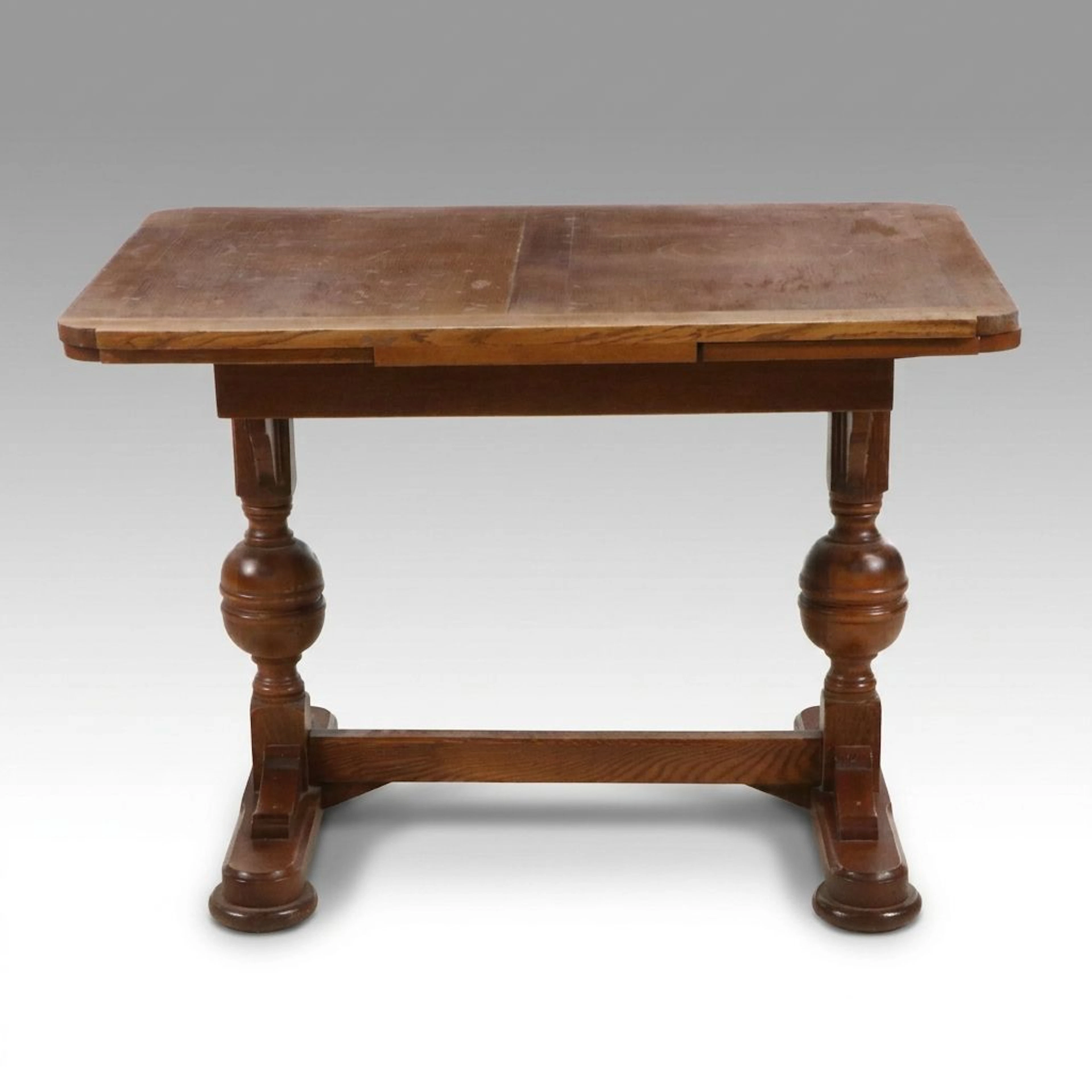 JB Fine Furniture Jacobean Style Oak Library Table, 20th Century