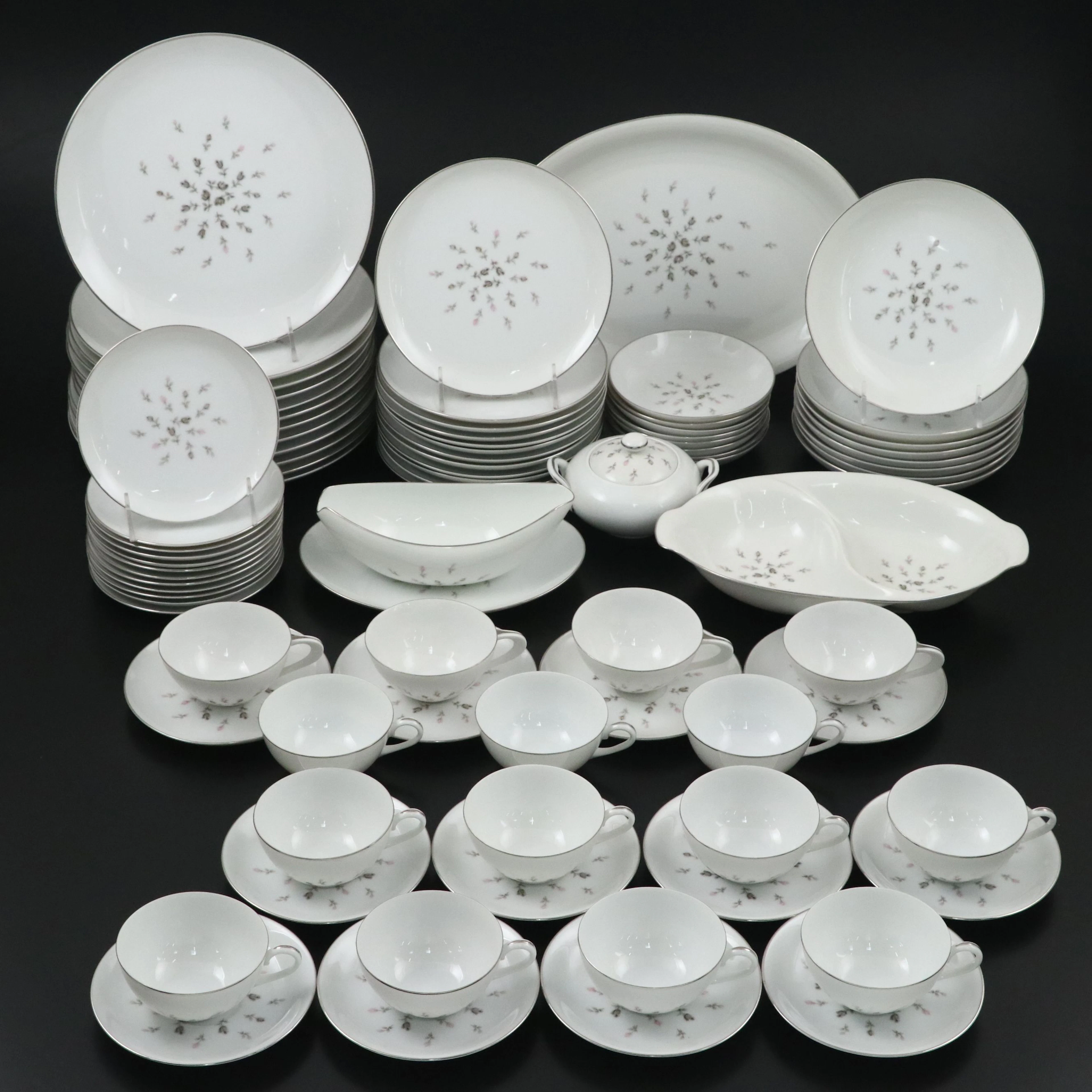 Sango "Boutonniere" Floral Bone China Dinnerware, Mid to Late 20th C.
