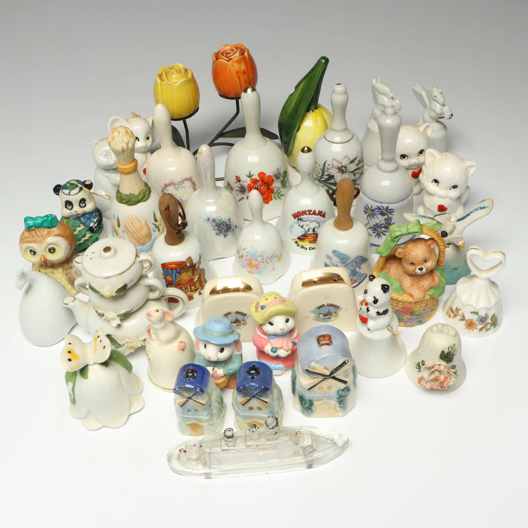 Porcelain Bells with Other Ceramic Novelty Salt and Pepper Shakers
