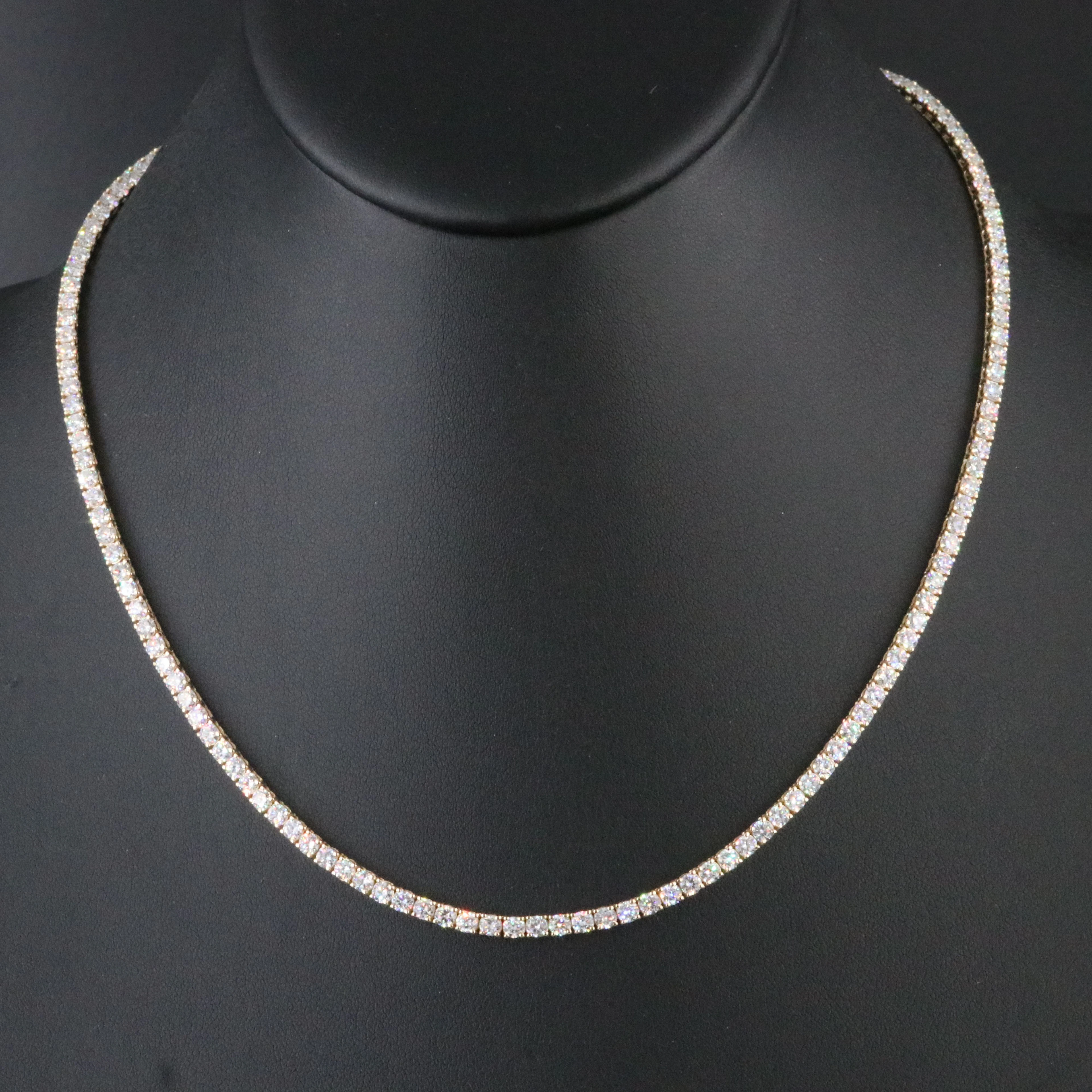14K 11.22 CTW Lab Grown Diamond Rivière Necklace with IGI Report