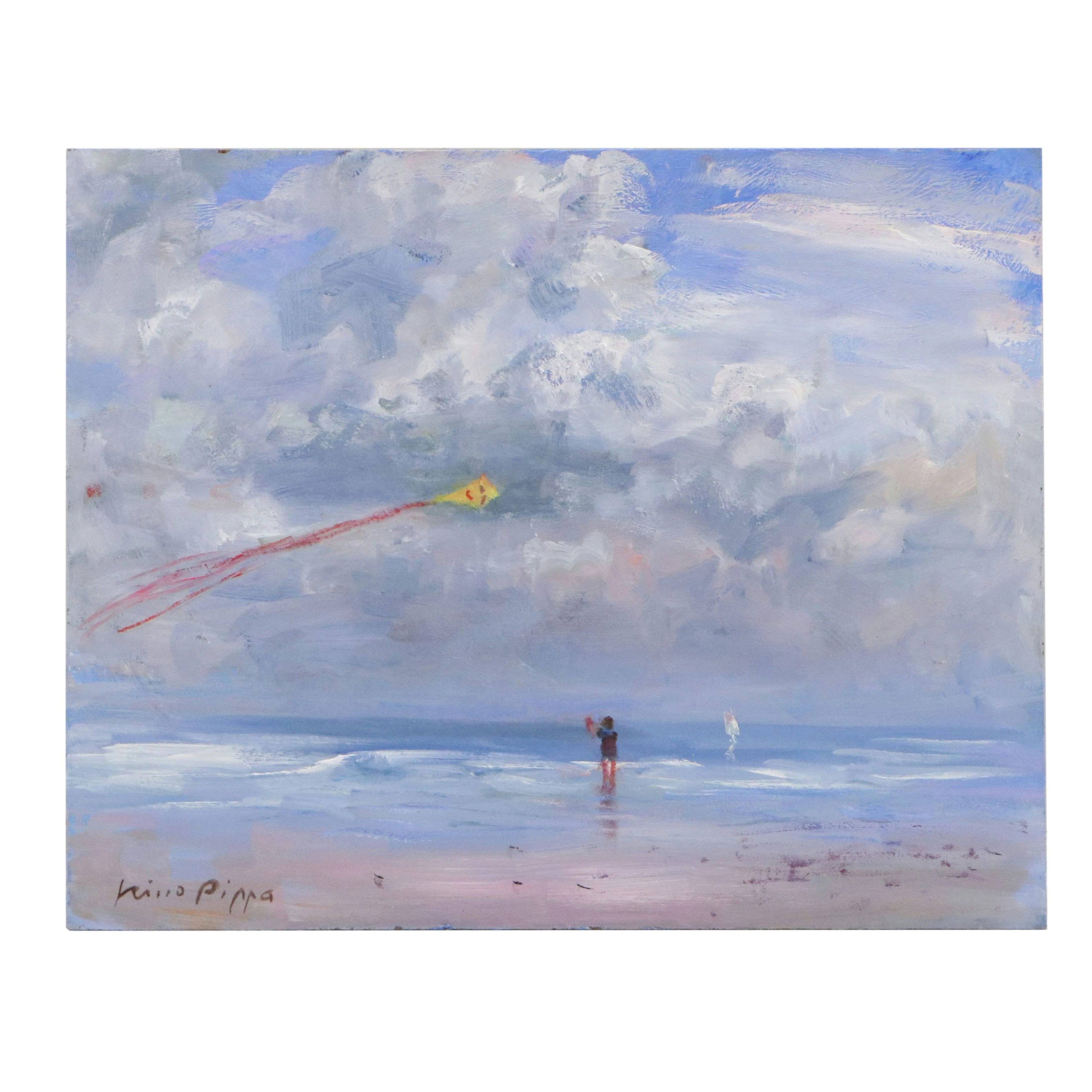 Nino Pippa Impressionistic Oil Painting "The Kite," 2024
