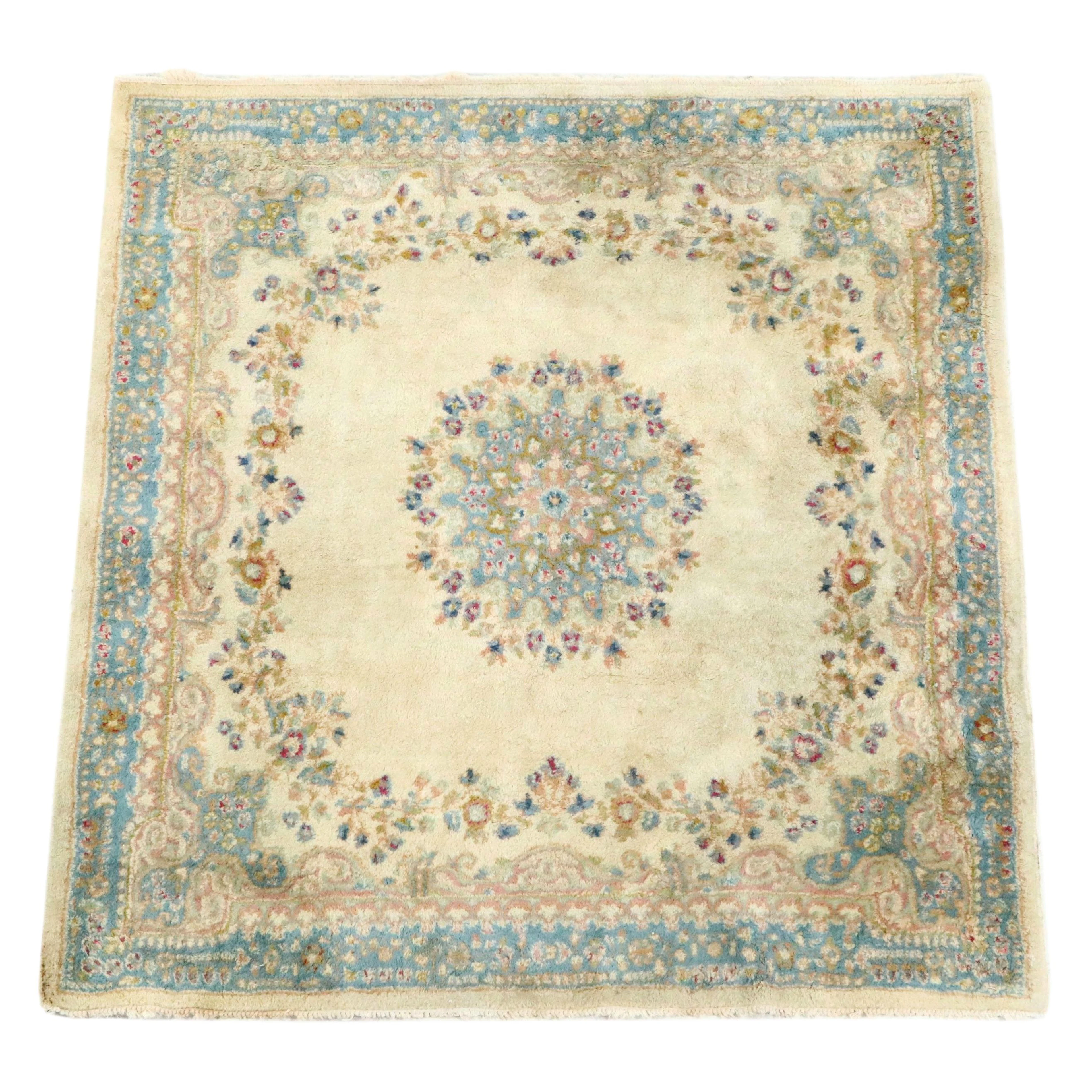 4'10 x 5'4 Hand-Knotted Persian Kerman Area Rug