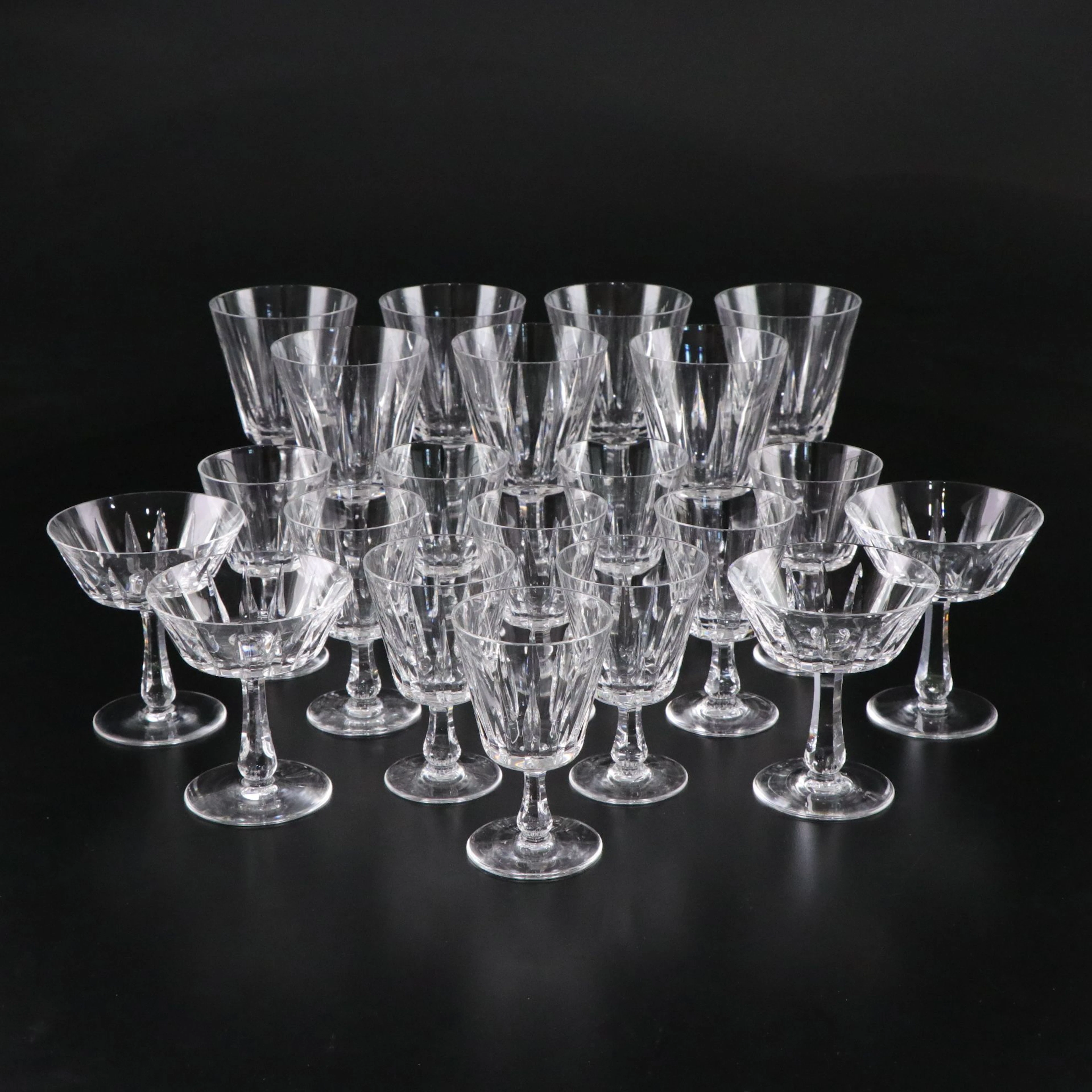 Royal Leerdam "Van Dijck" Crystal Water Goblets, Champagne Coupes