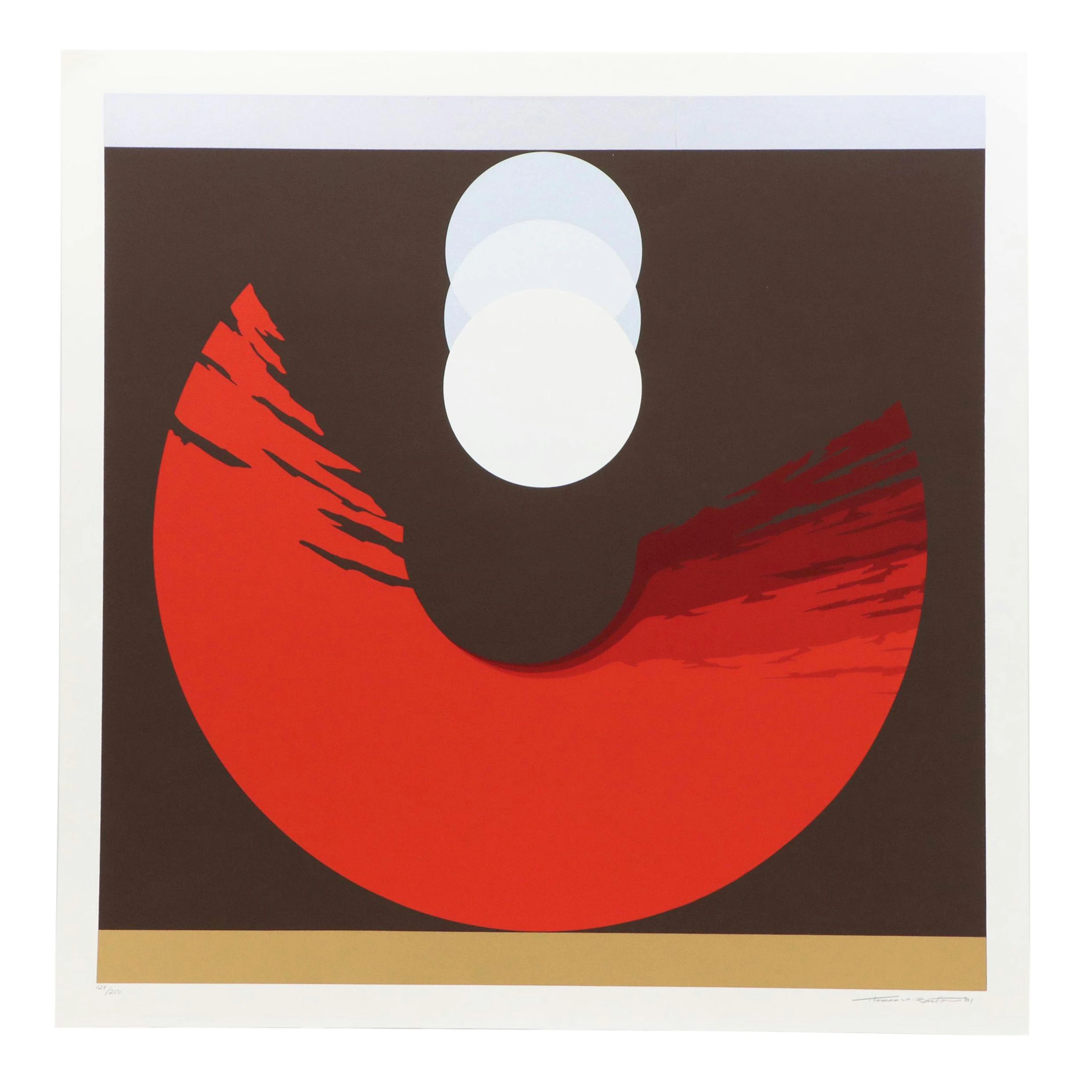 Thomas Whelan Benton Abstract Serigraph "Evolution Series – Red," 1981