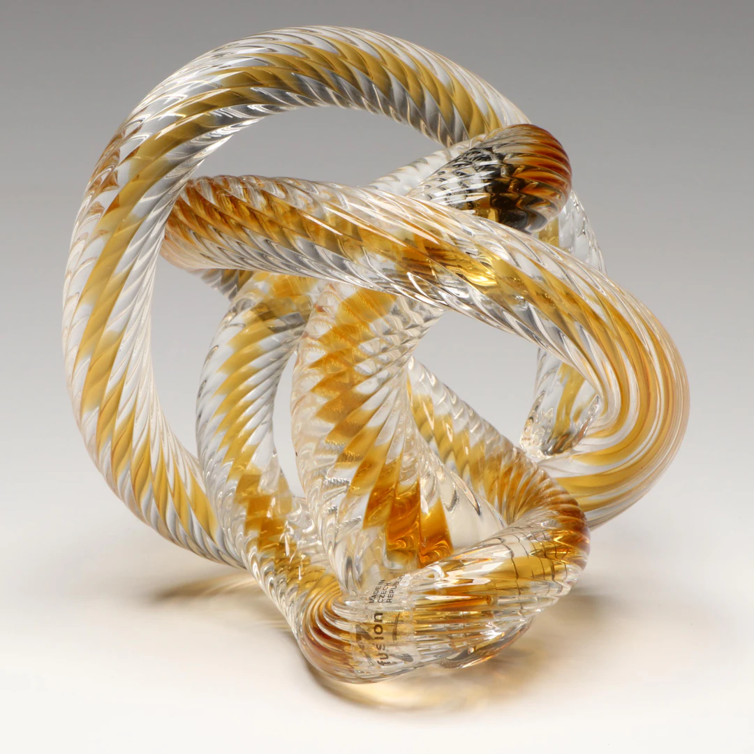 Czech Fusion Z Knotted Glass Paperweight