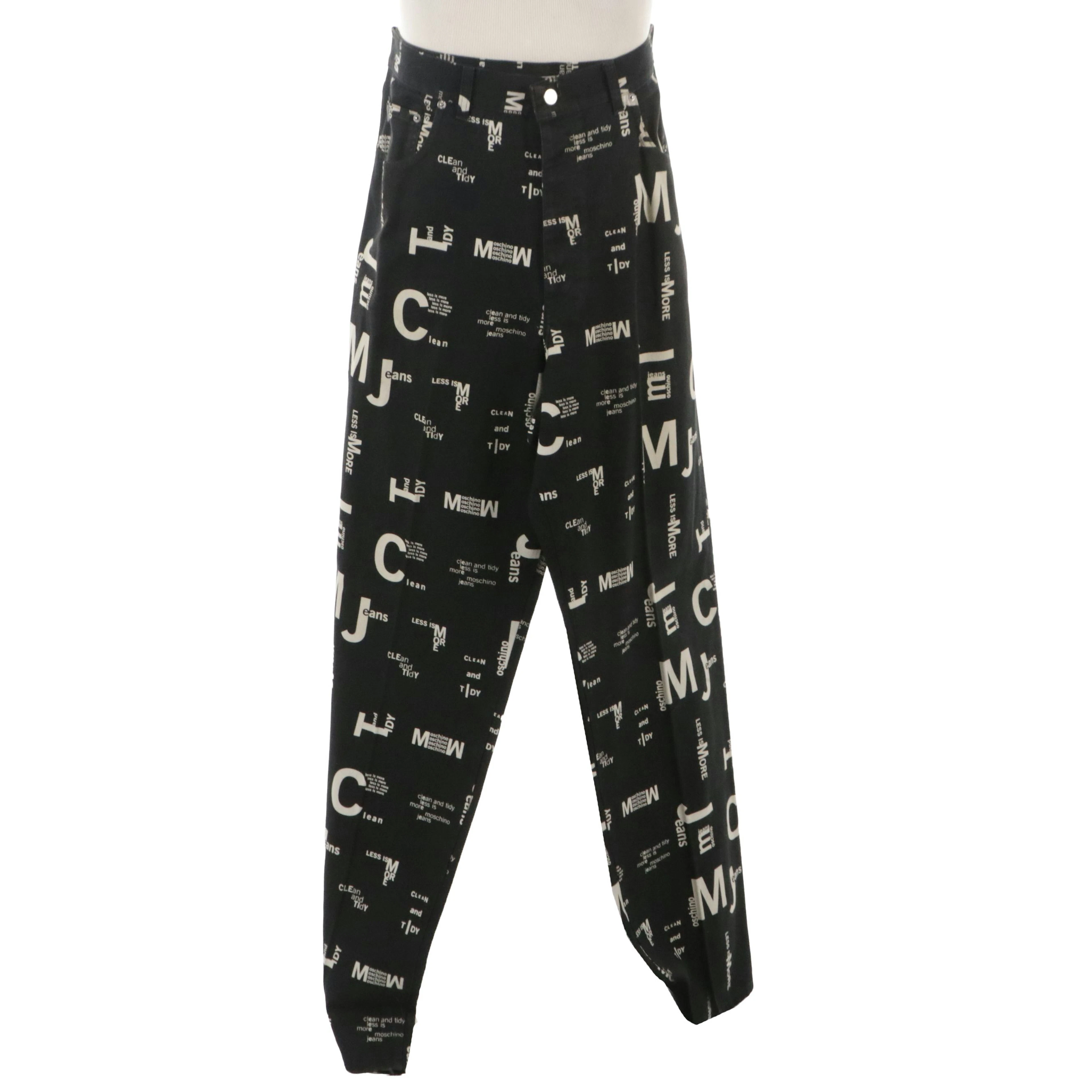 Men's Moschino Jeans Button-Fly Graffiti Logo Denim Pant