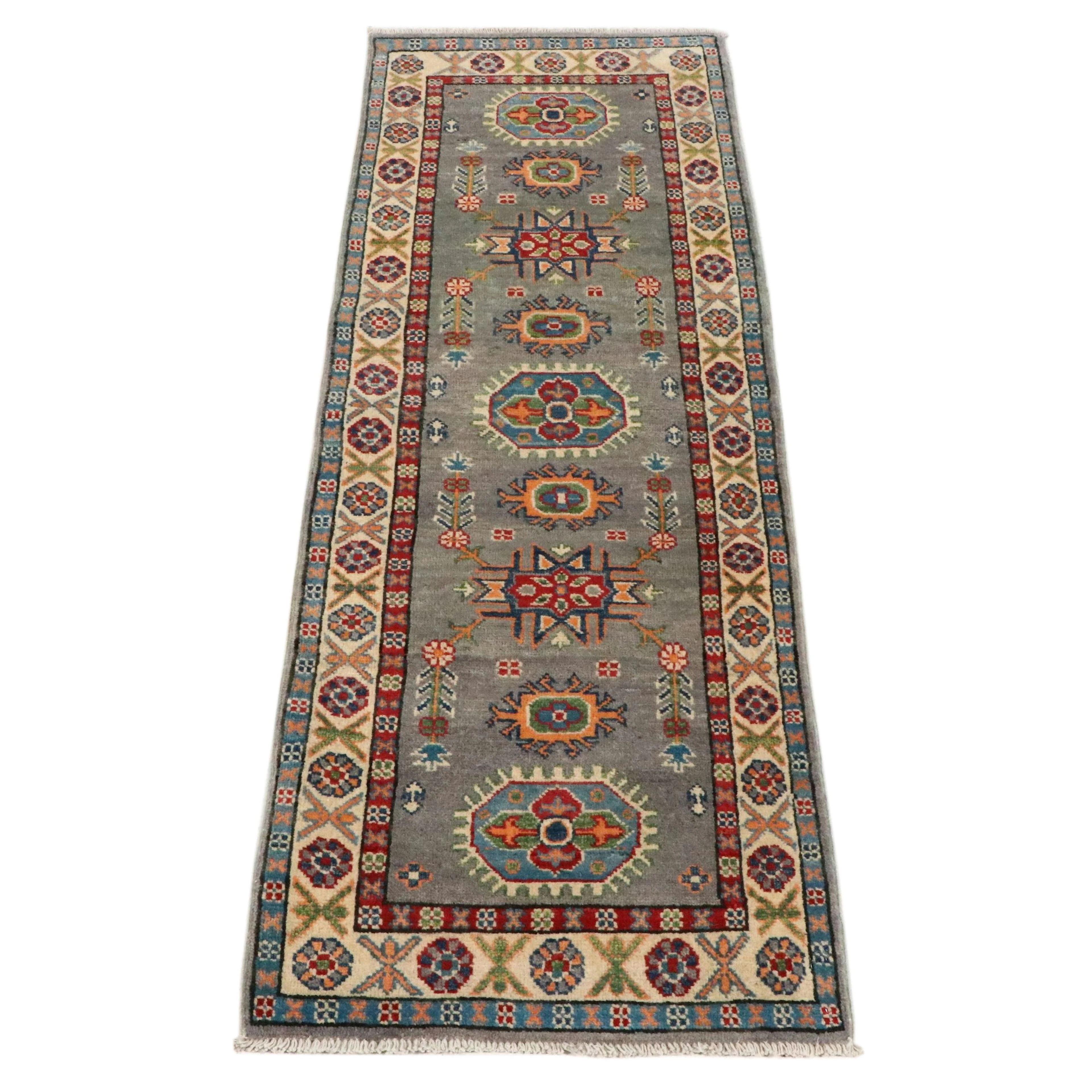 2' x 5'7 Hand-Knotted Indo-Turkish Kazak Carpet Runner
