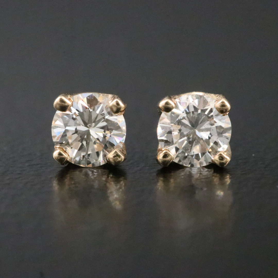 14K 0.45 CTW Diamond Solitaire Earrings