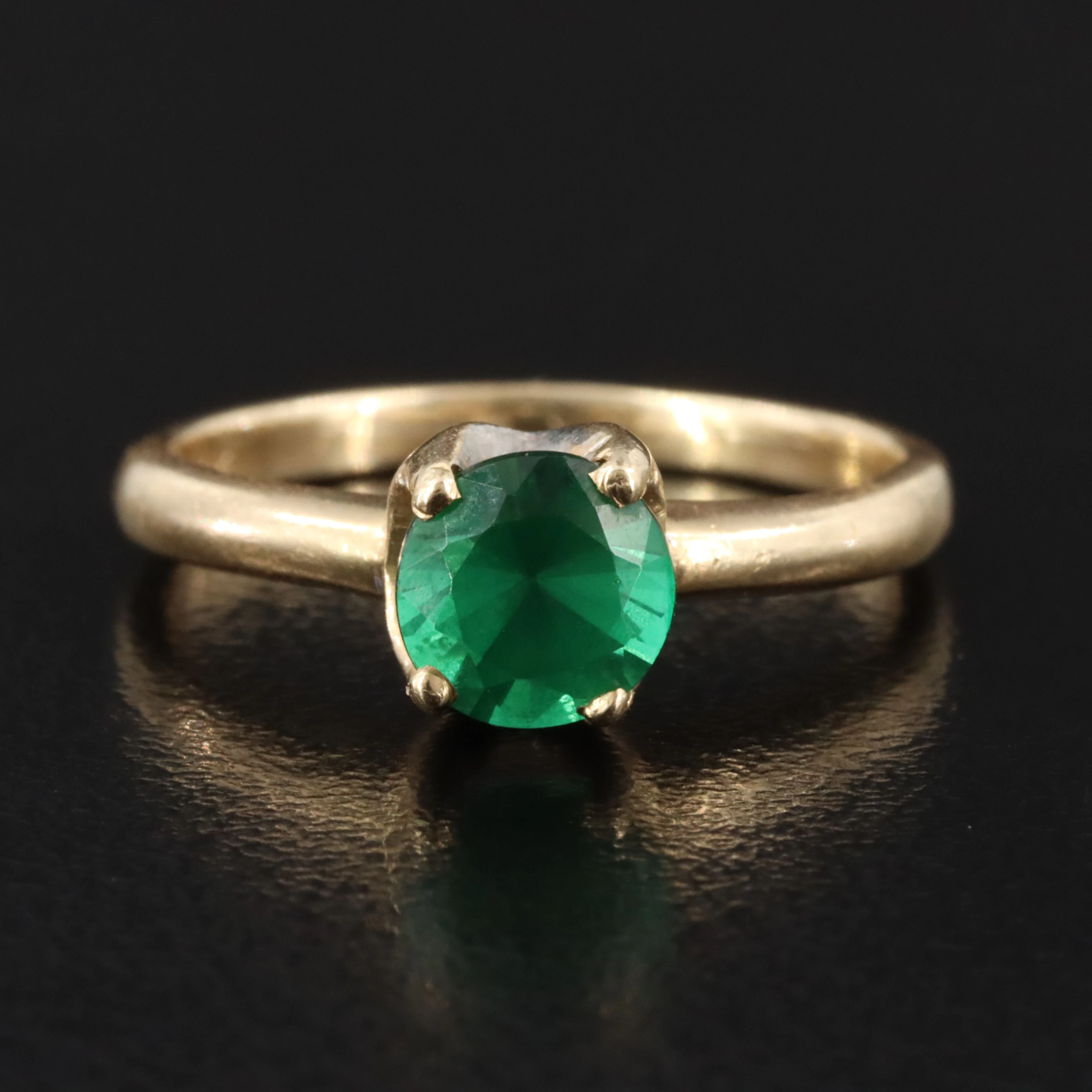 14K Beryl Triplet Solitaire Ring