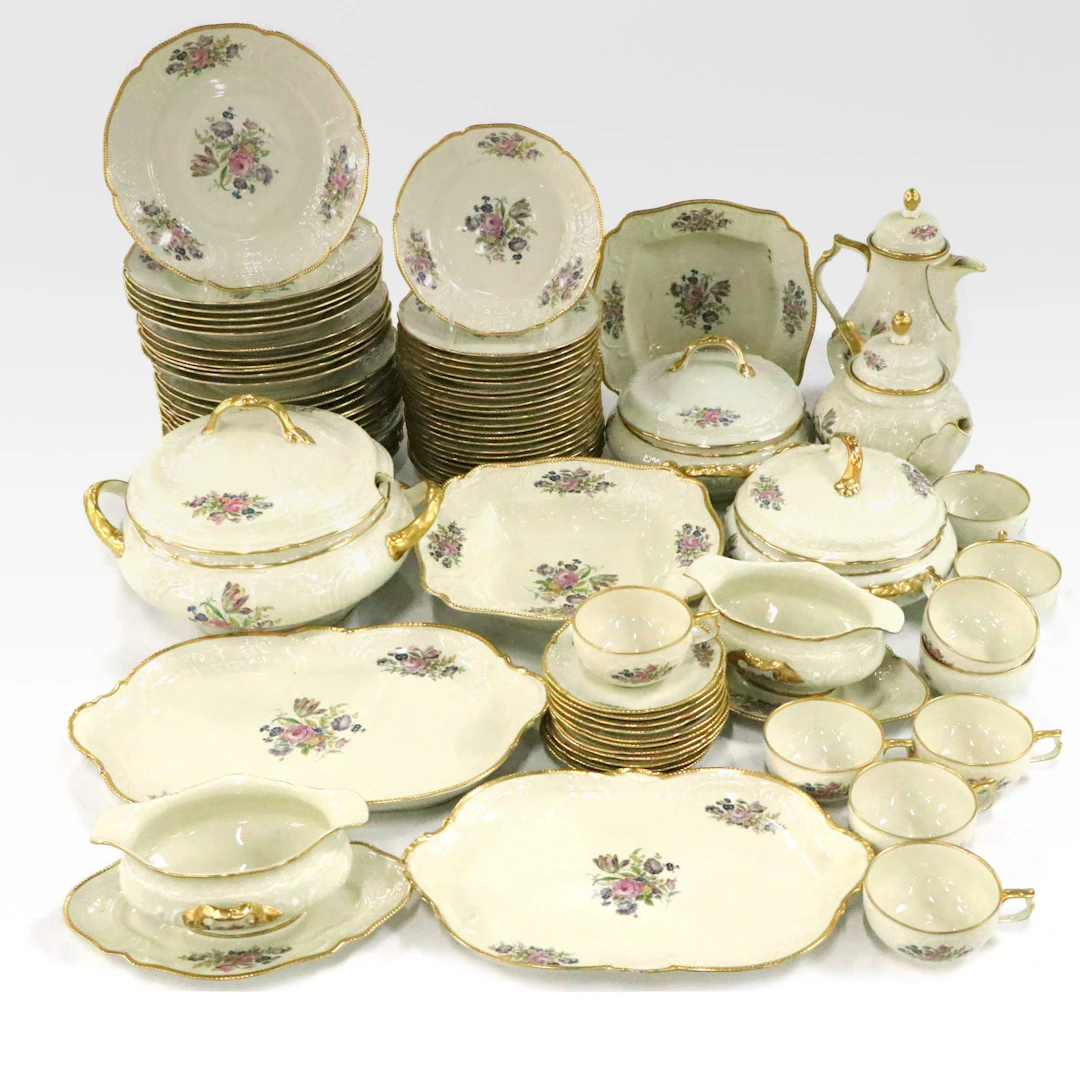 Rosenthal Porcelain Floral Dinnerware and Serveware, Mid-20th Century