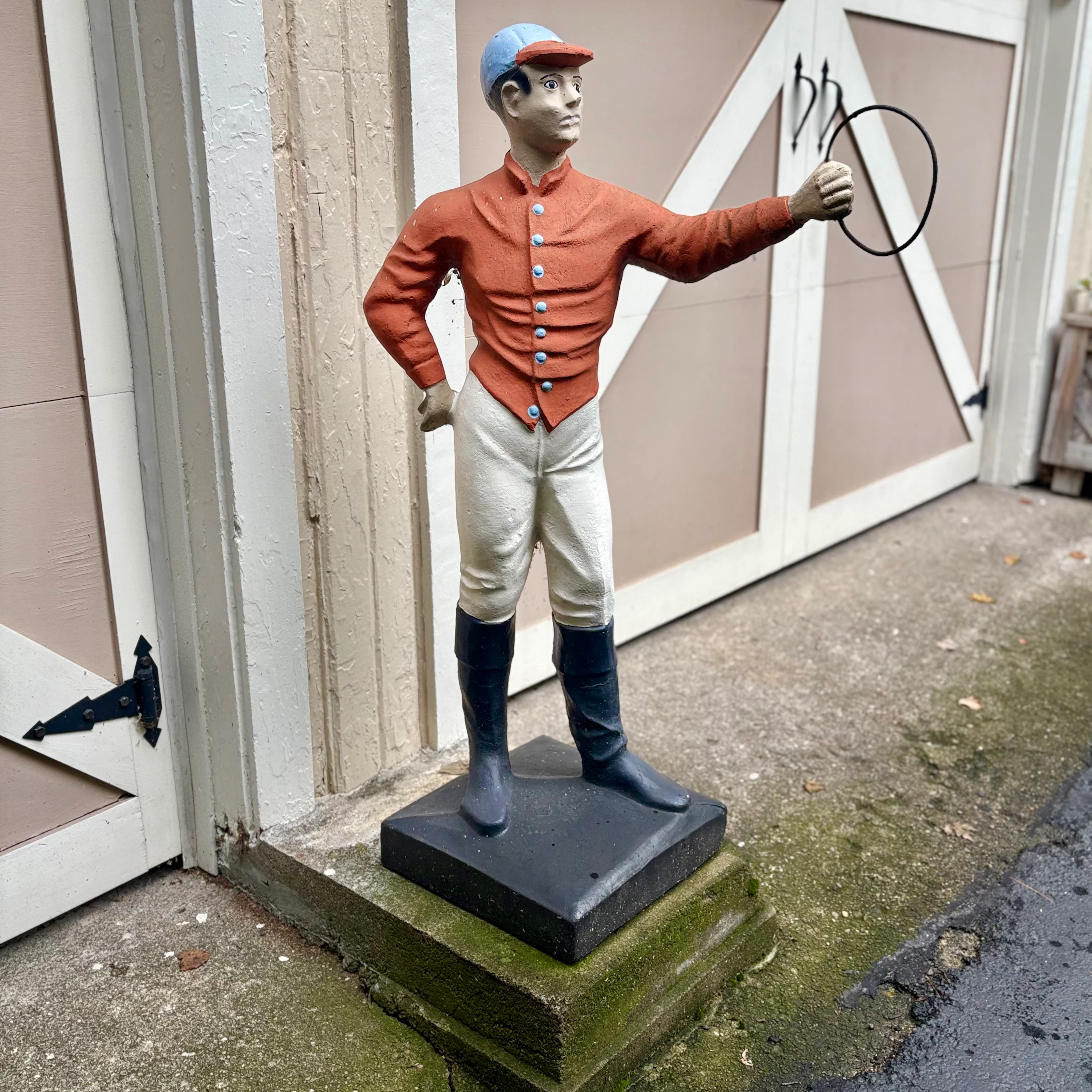 Painted Cast Concrete Lawn Jockey