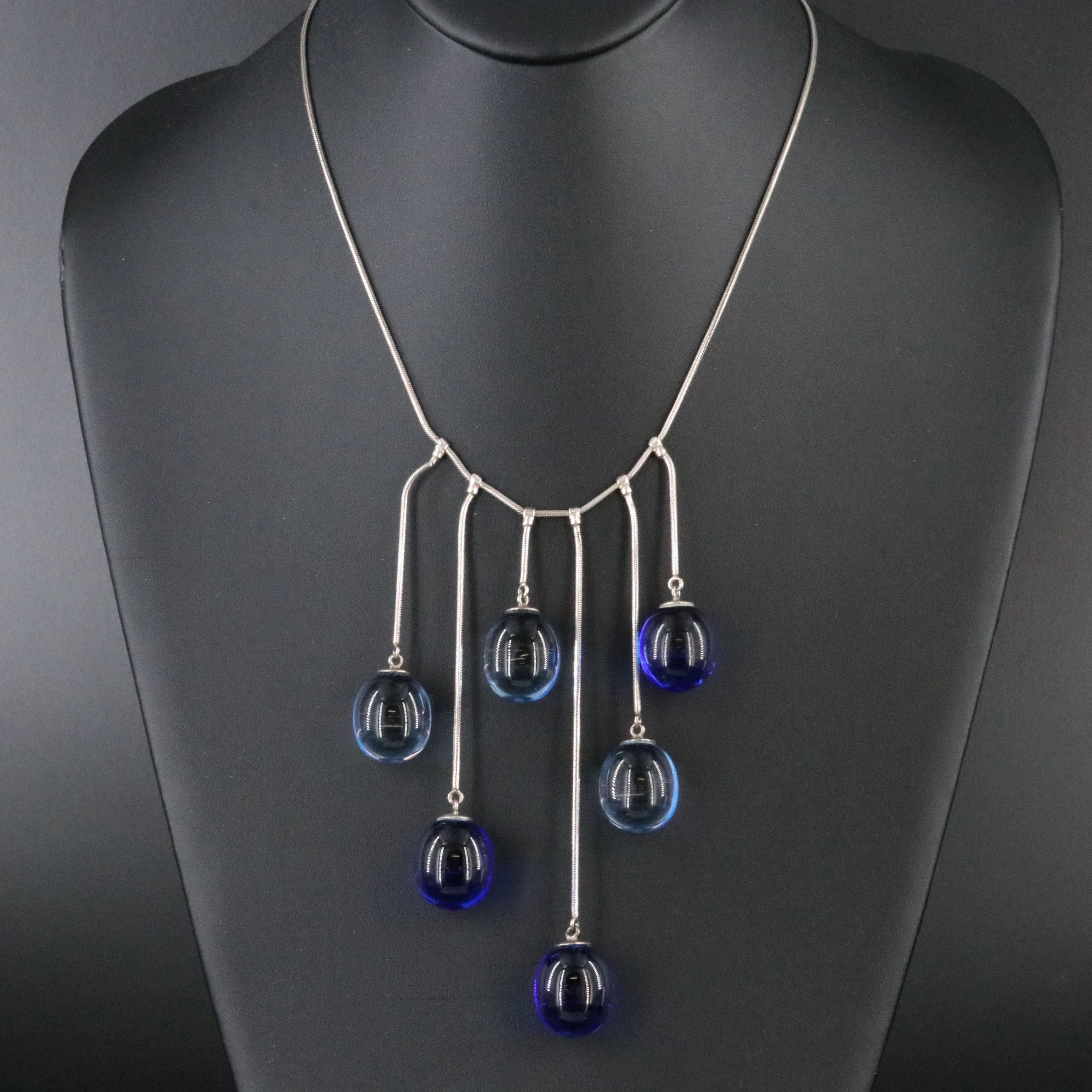 Baccarat Sterling Crystal Drop Necklace