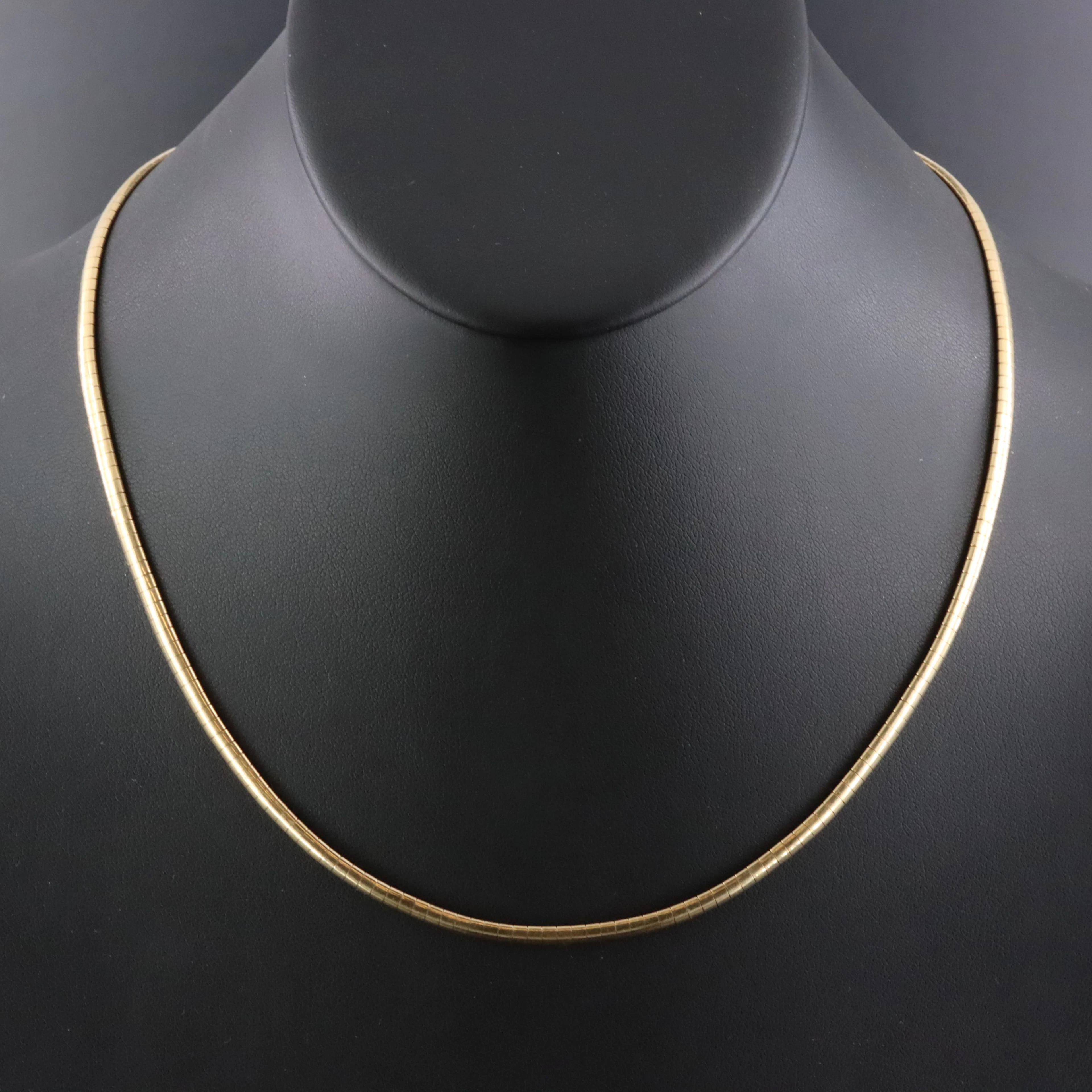 Italian 14K Omega Chain Necklace