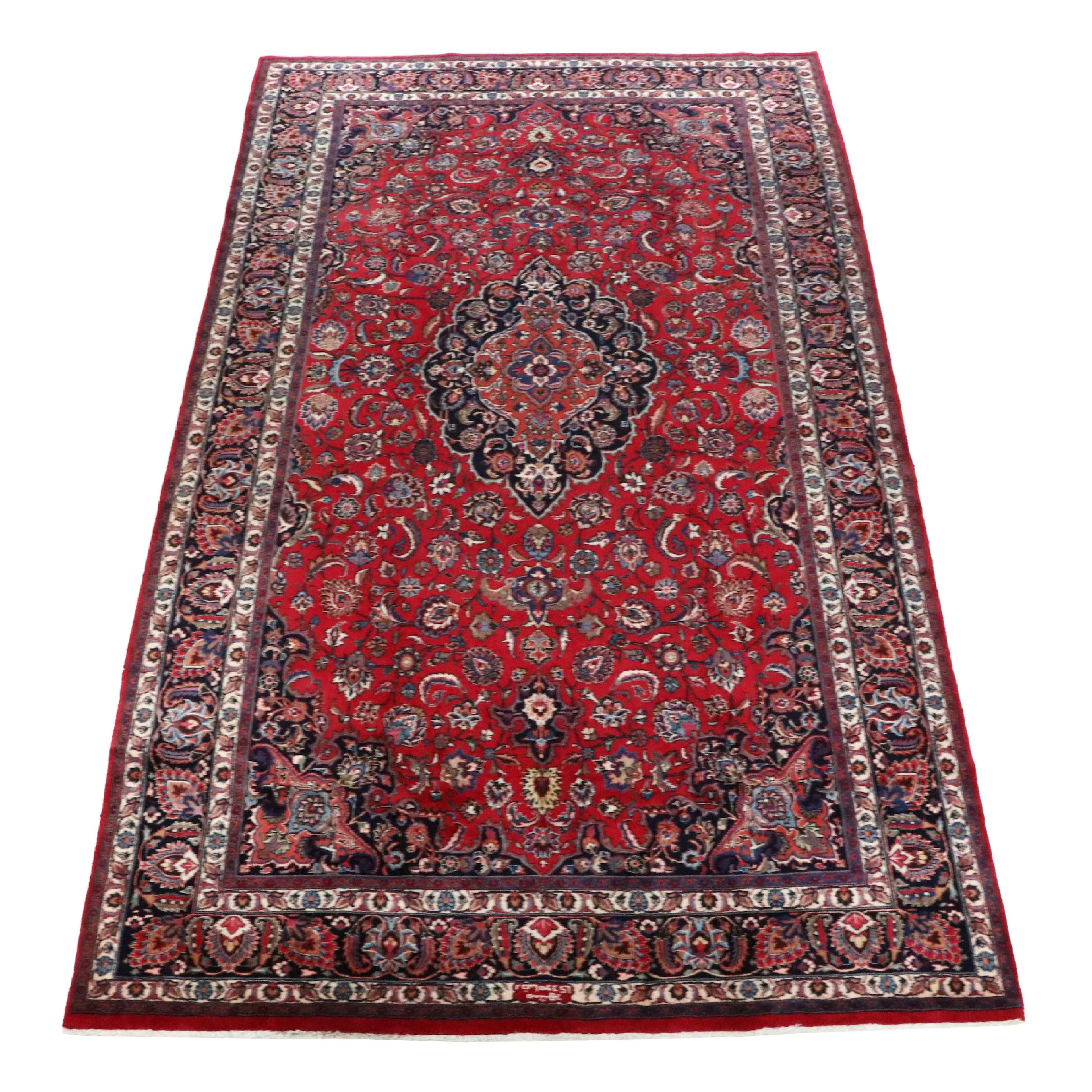 9'7 x 16'3 Hand-Knotted Persian Mashhad Room-Sized Rug