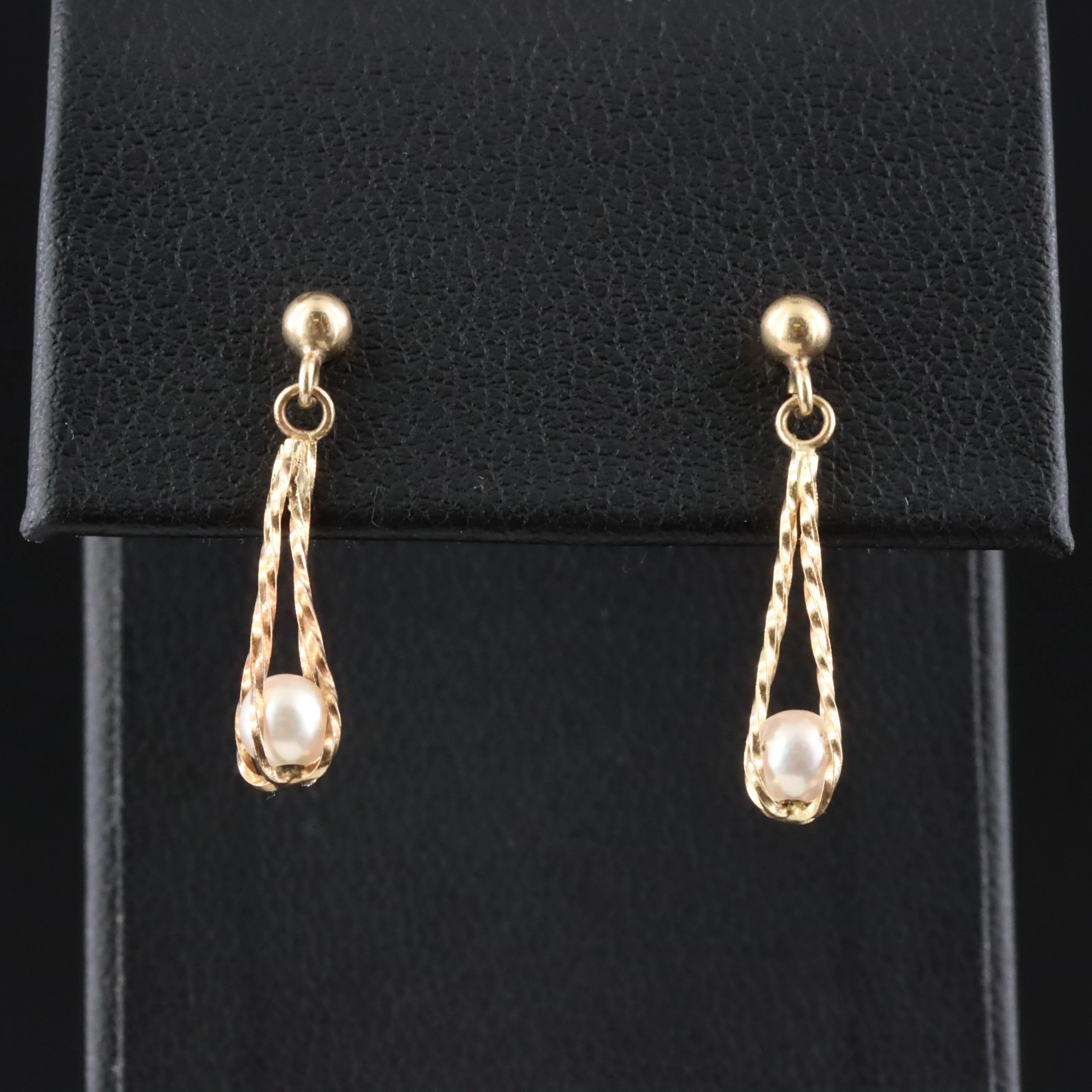 14K Pearl Drop Earrings