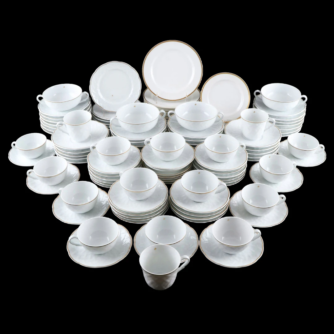 Bernardaud "Baudelaire" Porcelain Dinnerware with Haviland Plates