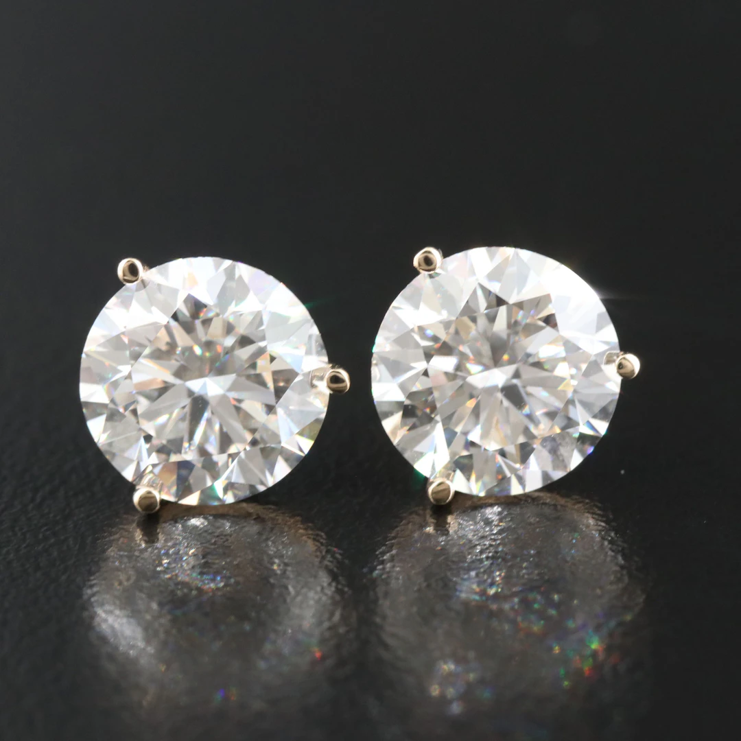 14K 6.20 CTW Lab Grown Diamond Earrings with IGI Reports