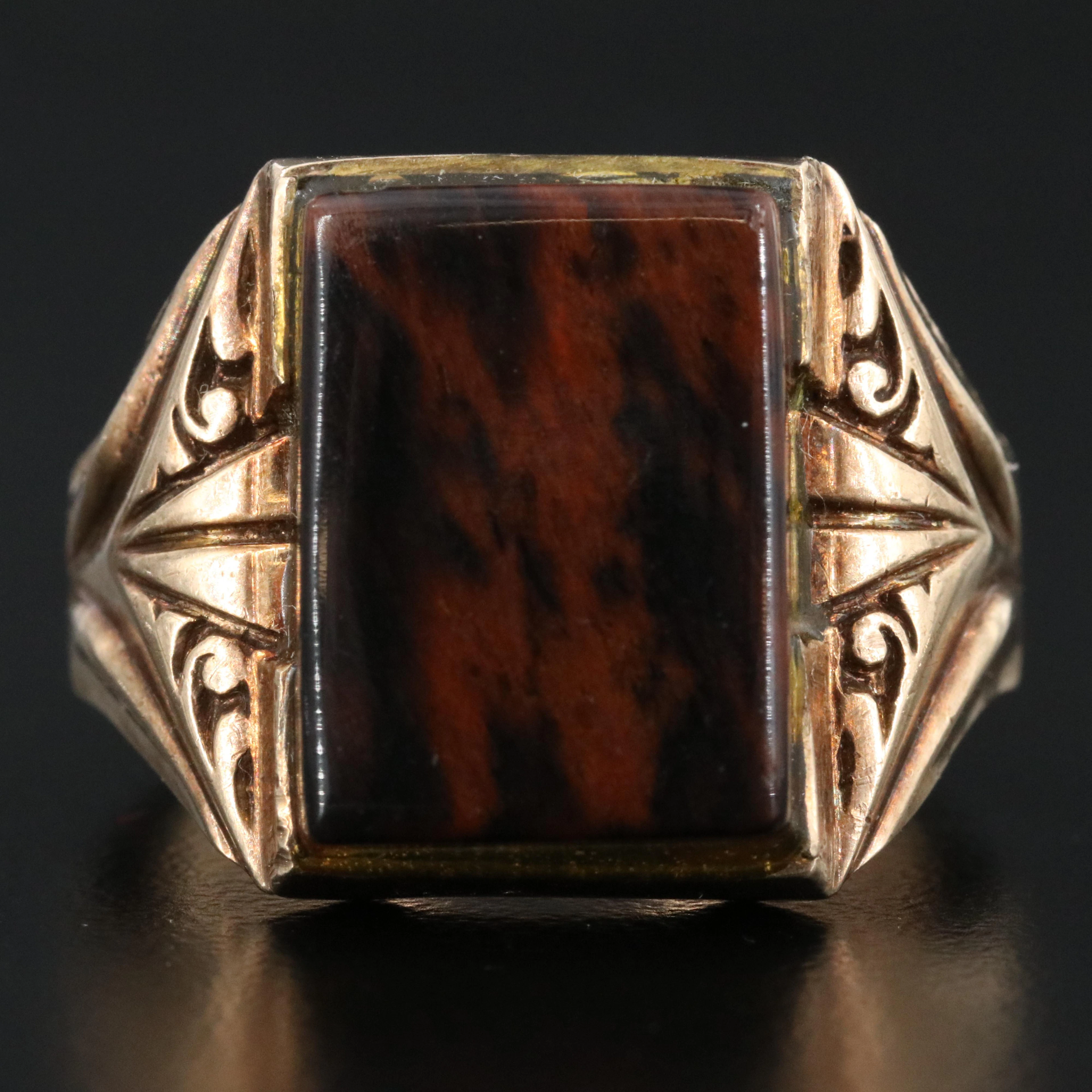 10K Mahogany Obsidian Ring