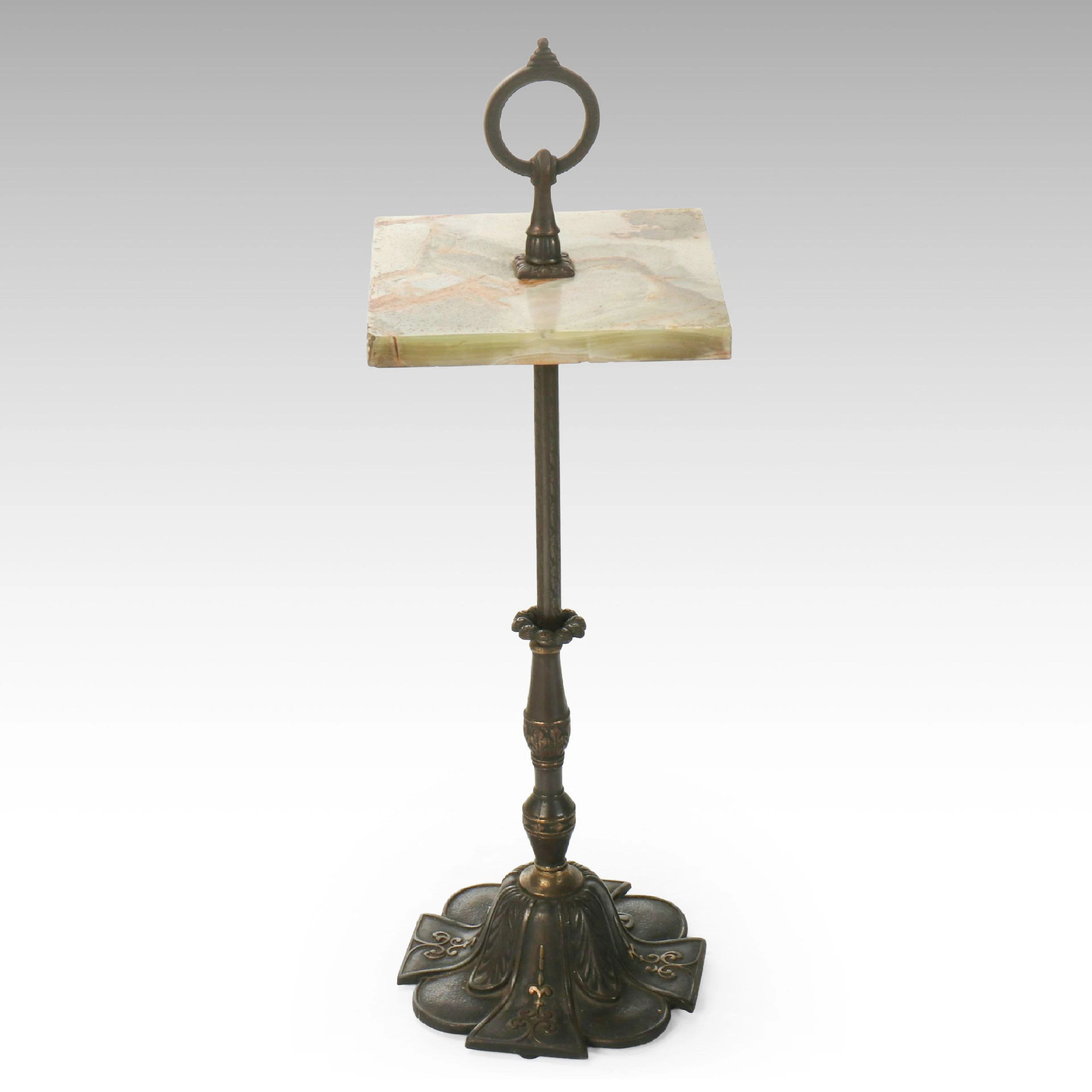 Victorian Cast Iron and Calcite Stand, Late 19th/Early 20th Century