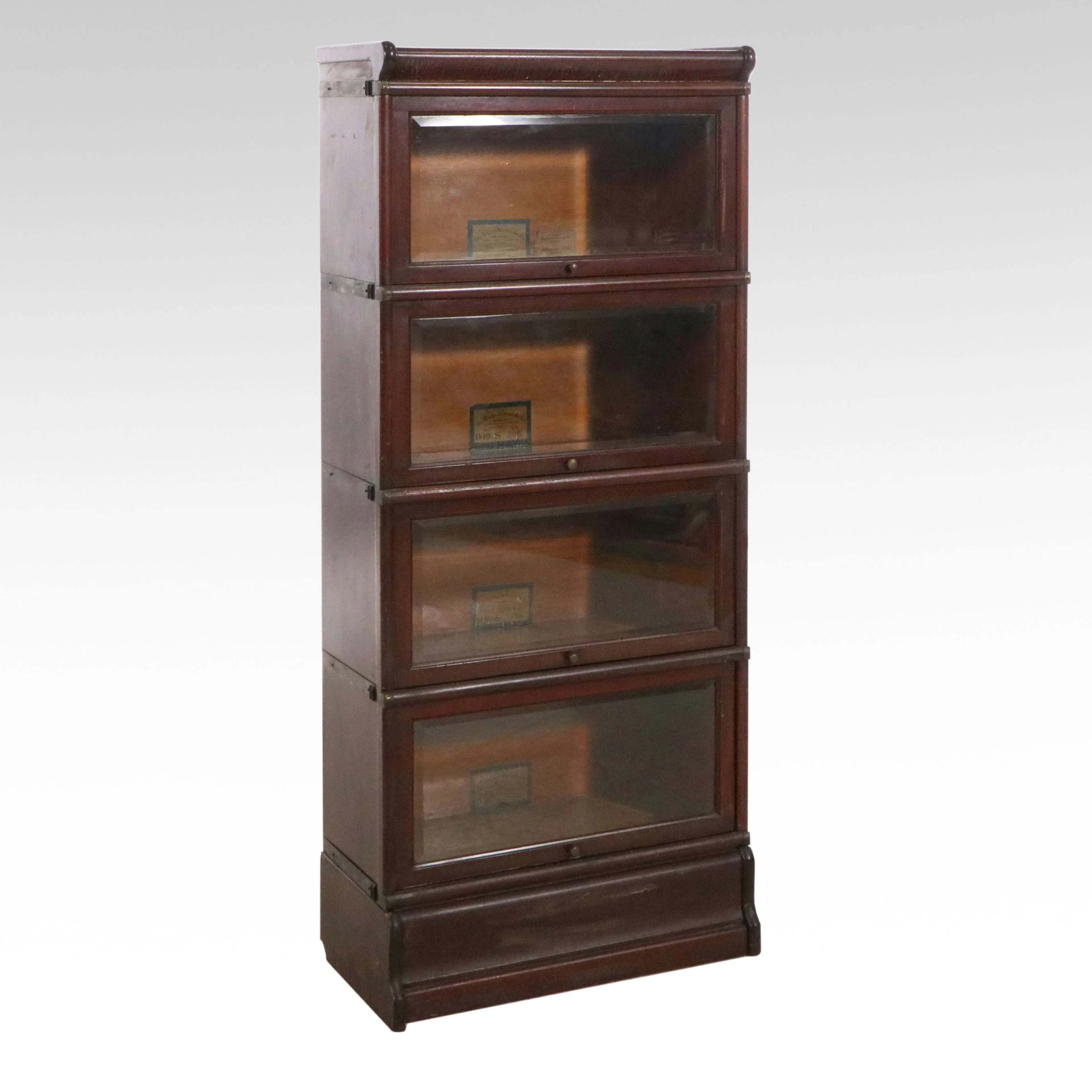The Globe-Wernicke Co. Mahogany Four-Stack Barrister's Bookcase