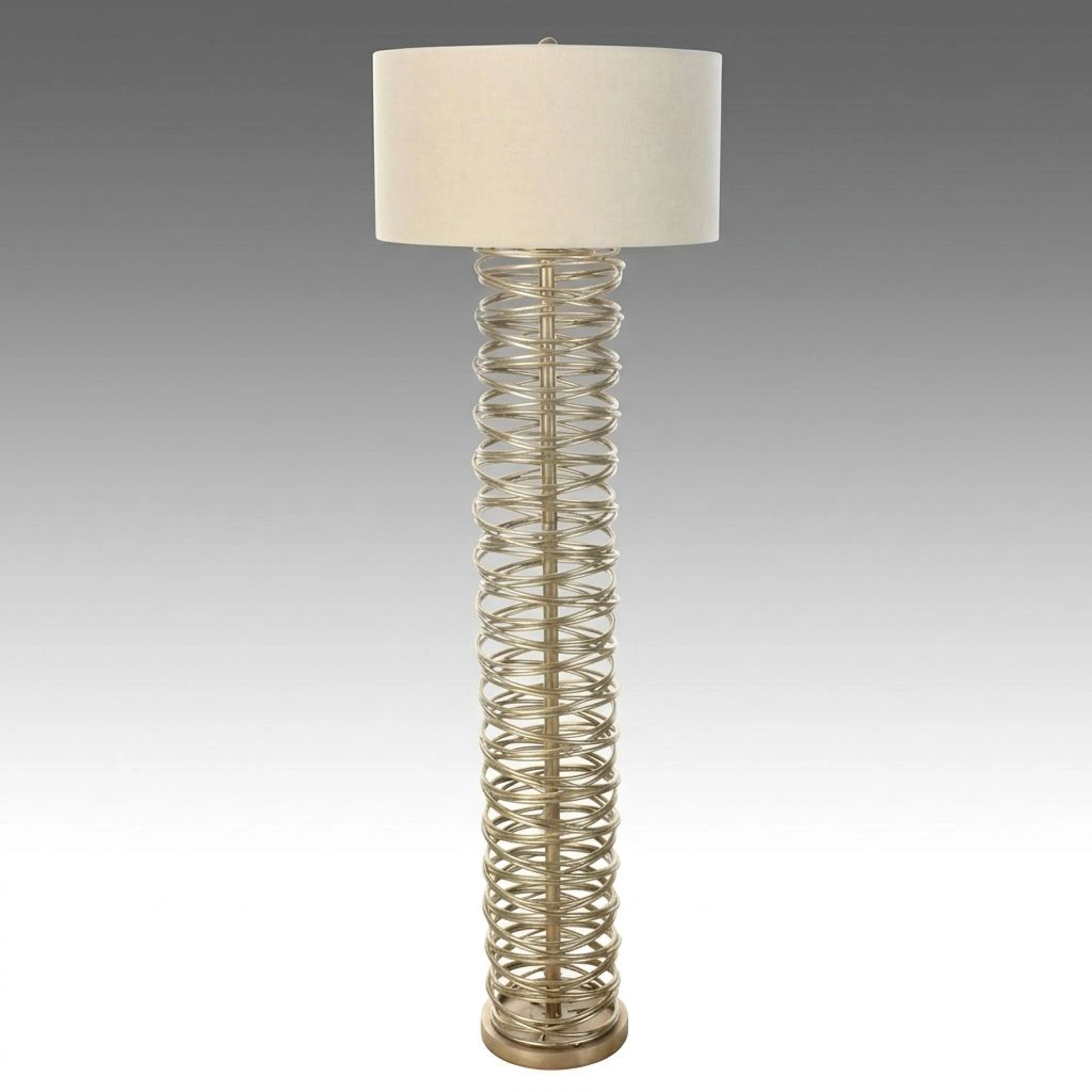 Uttermost "Amarey" Coiled Metal Floor Lamp with Drum Shade