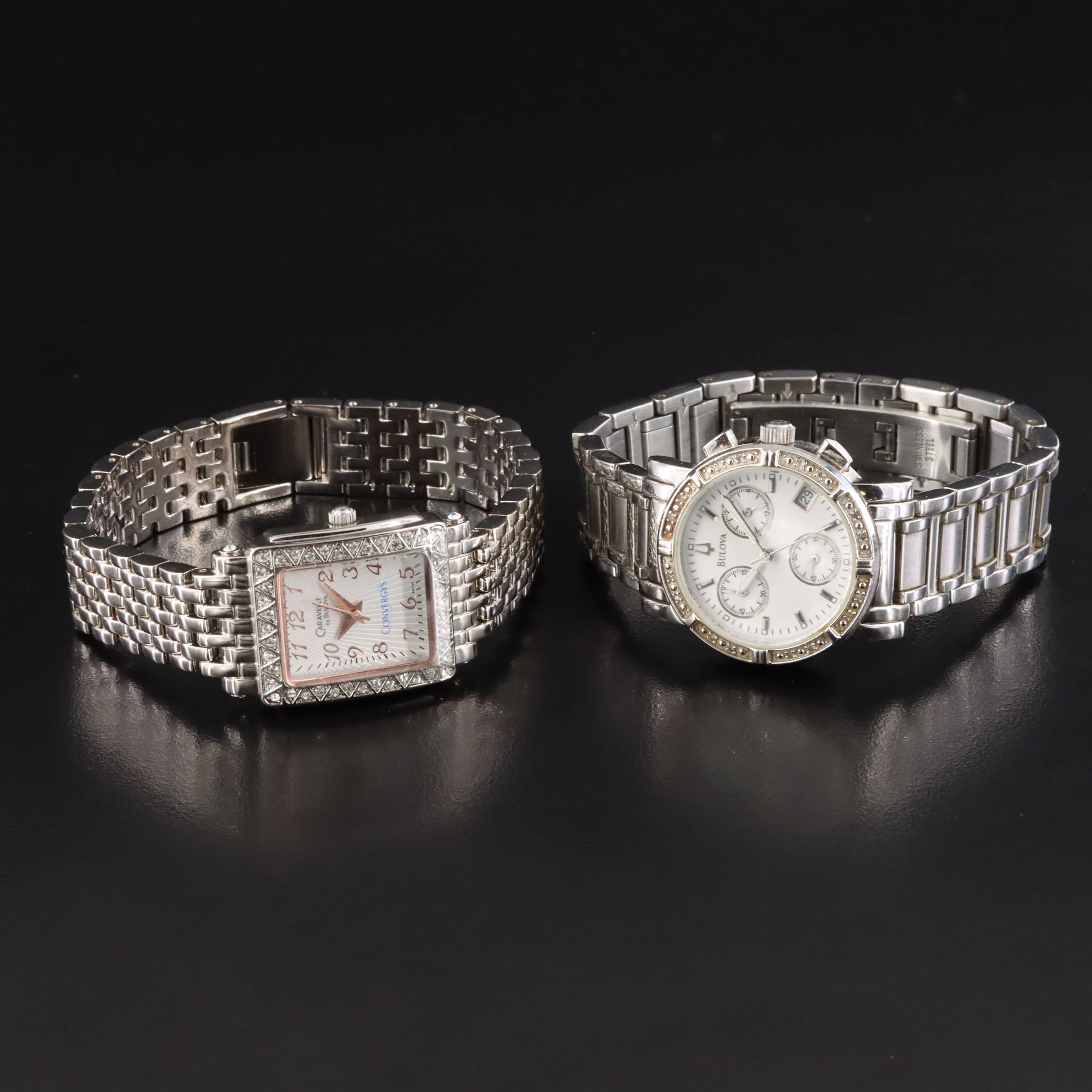 Bulova Chronograph and Caravelle By Bulova Crystal and Diamond Accented Watches