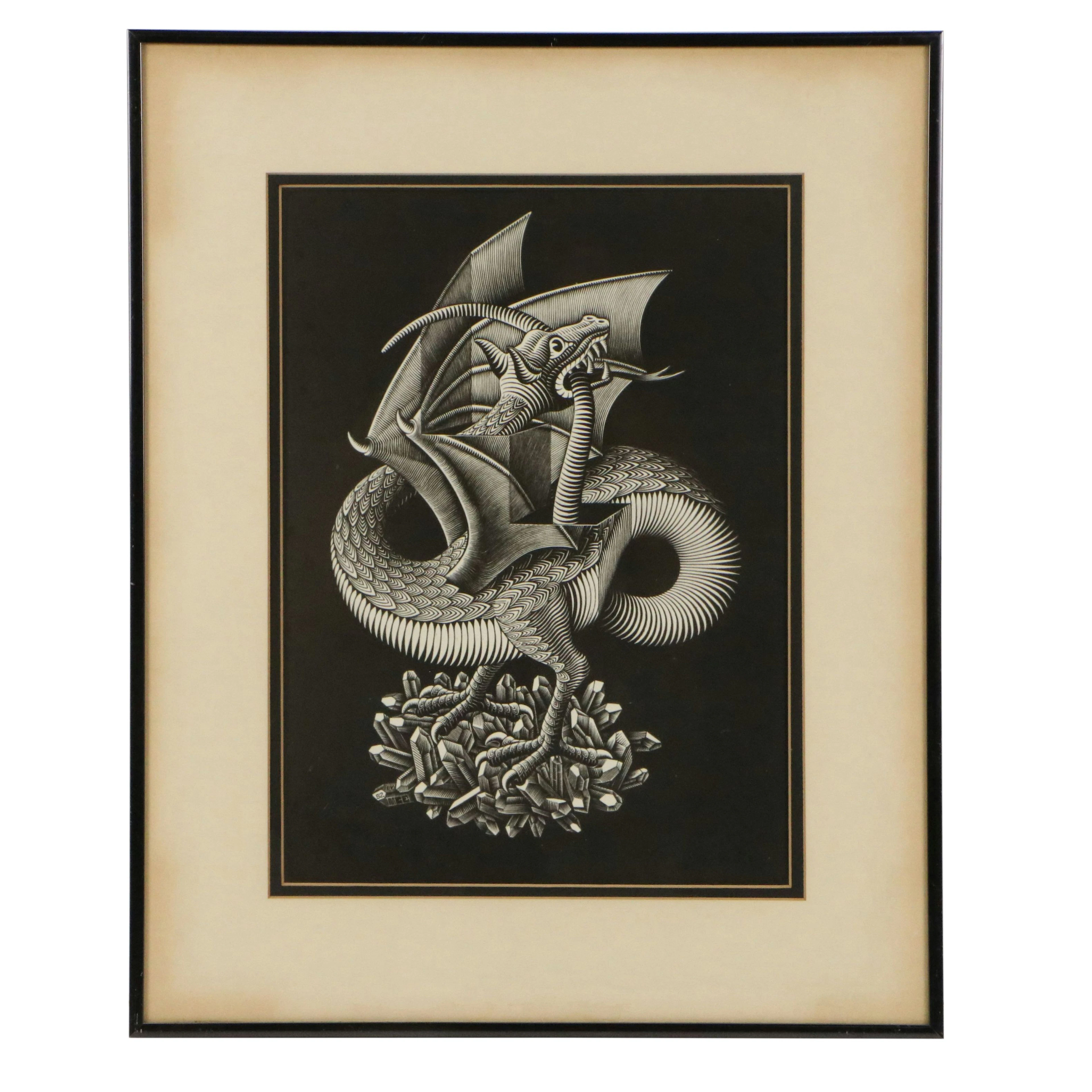 Halftone After M. C. Escher "Dragon"