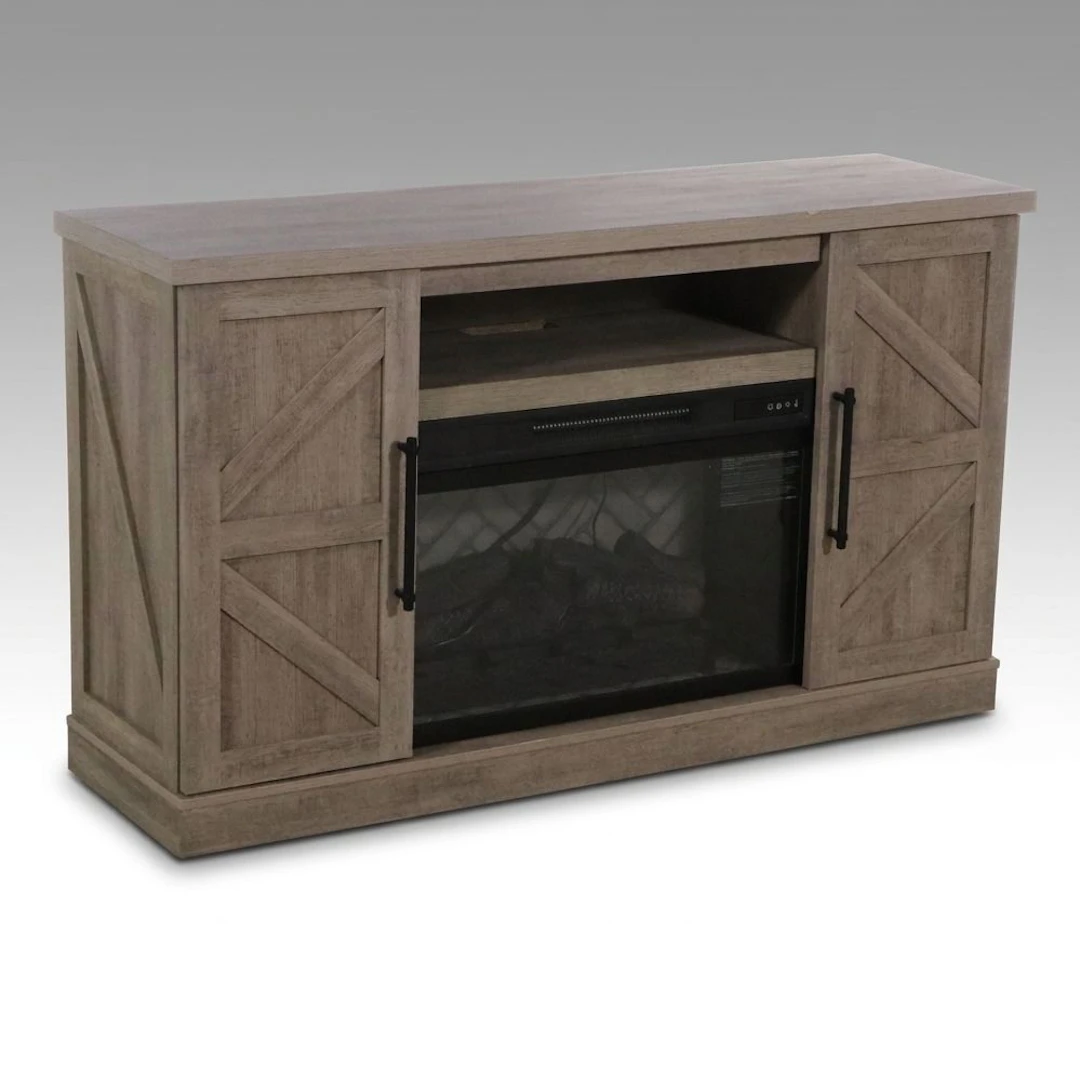 Greentouch Industrial Style Credenza with Electric Fireplace