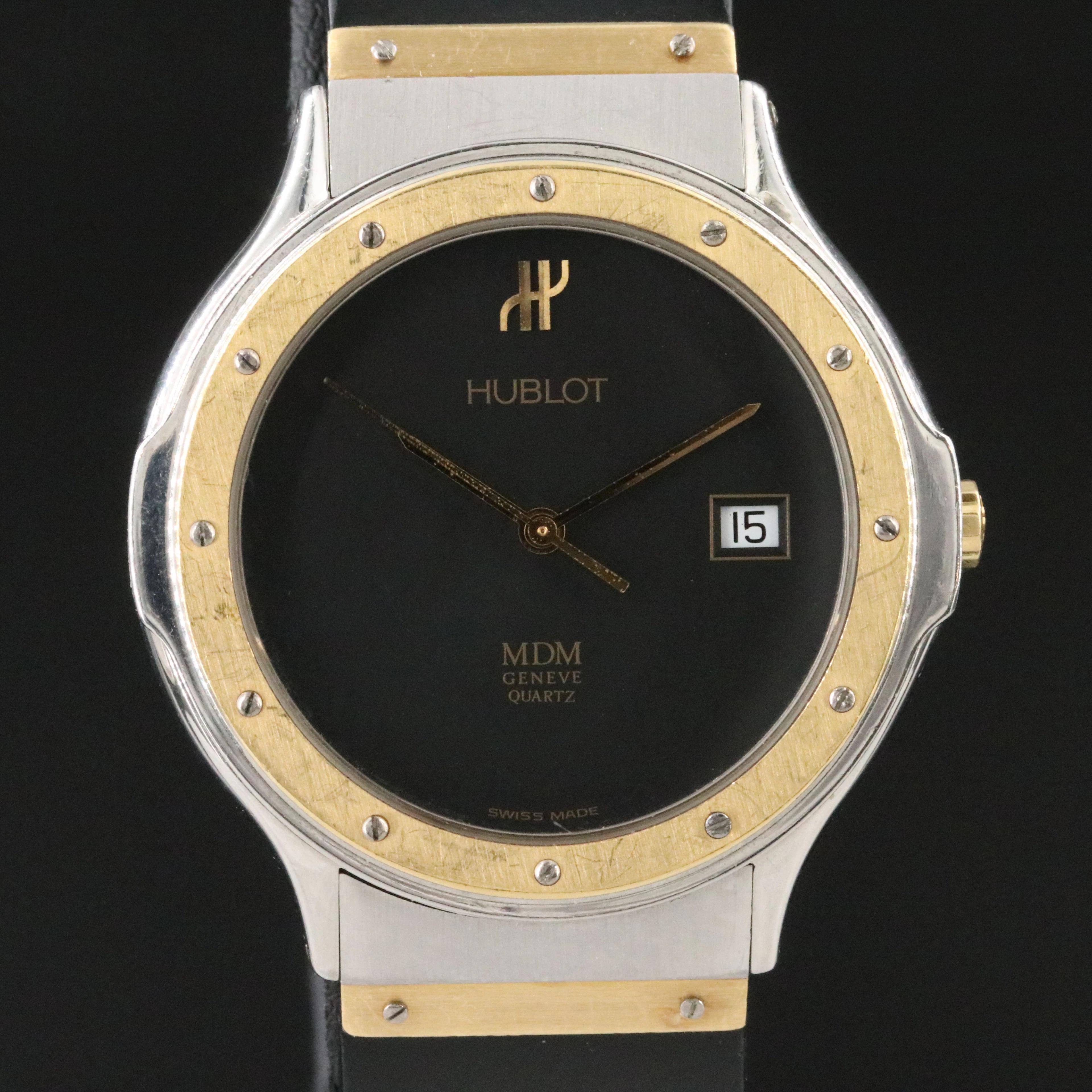 Hublot Classic Fusion MDM 18K & Steel Quartz Vintage Watch c.1980s